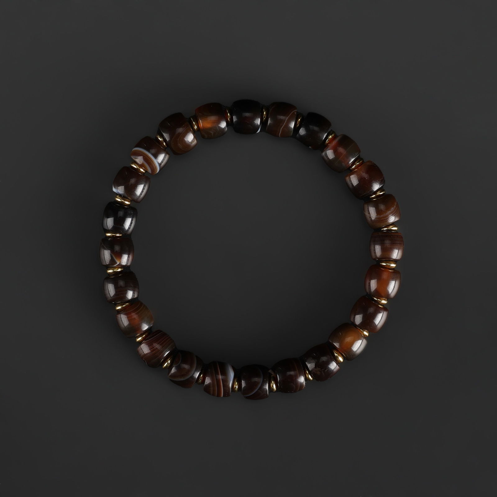 Old Ancient Agate Stone Beads Brecelet (1 of 4)