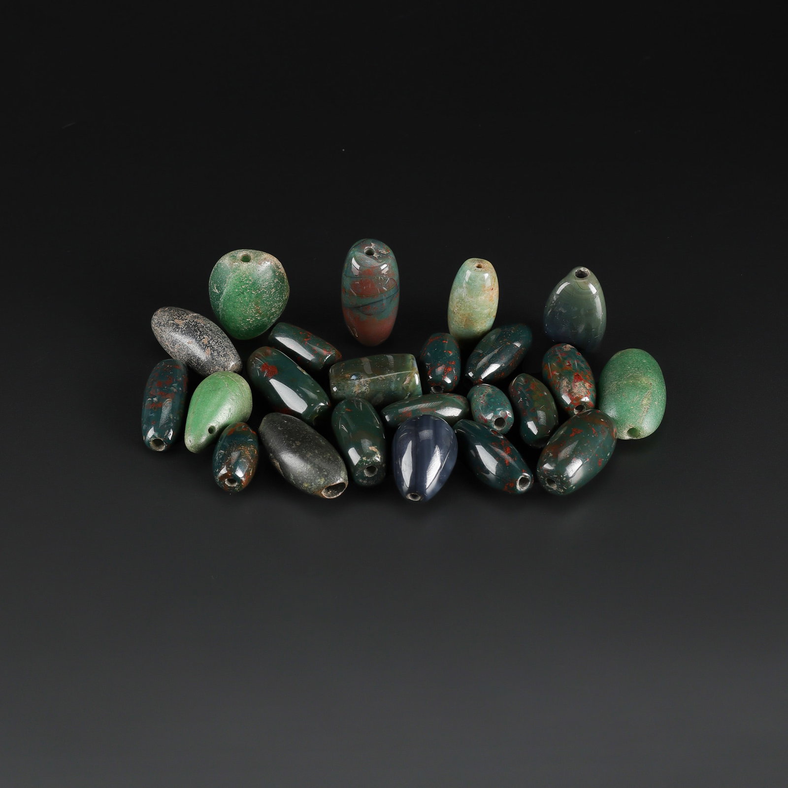 Vintage Trade Old Antique Late 19 Century Aventurine Jade Nephrite Bead Necklace (1 of 4)