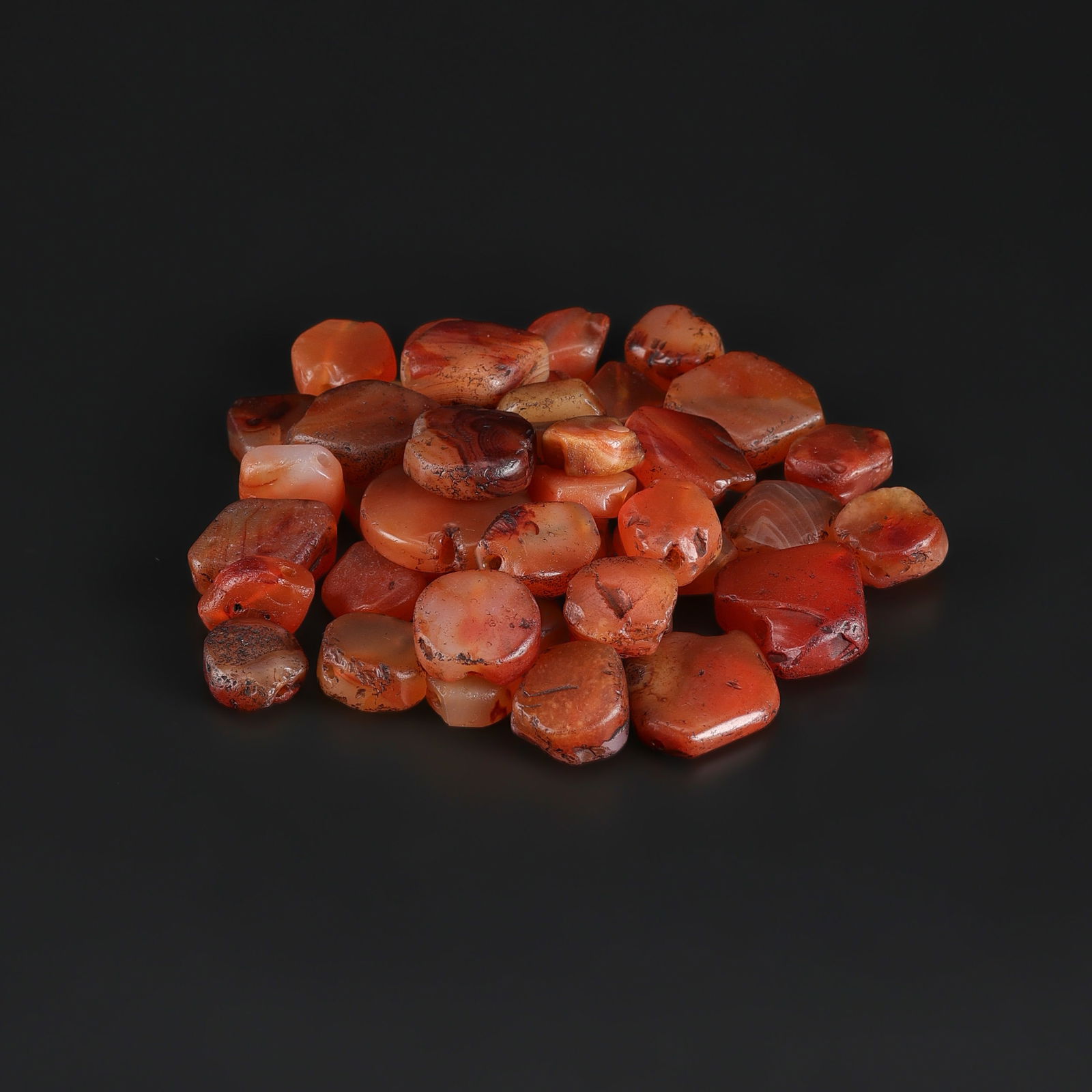 Collection Of Ancient Carnelian Agate Stone Beads Lot (1 of 4)