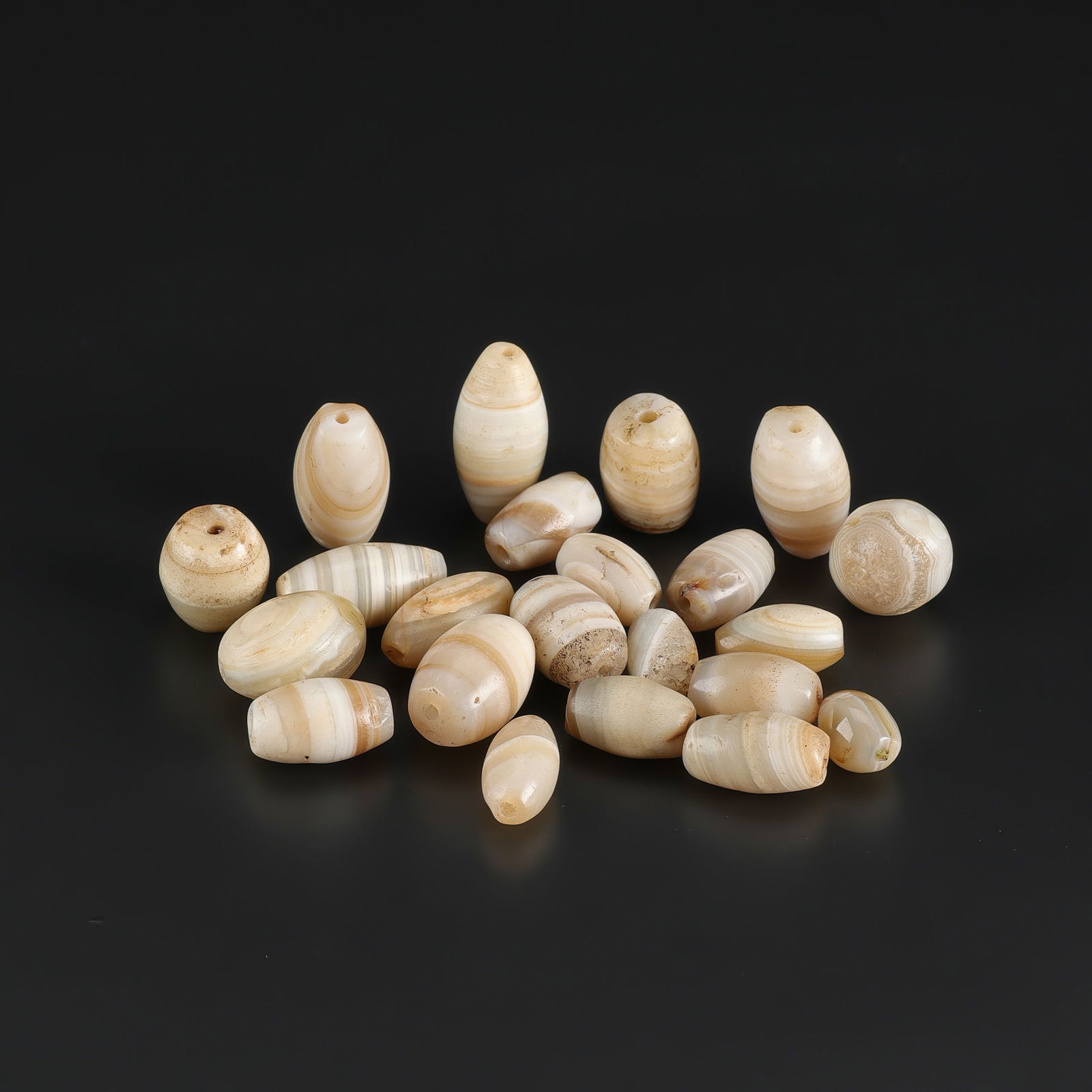 Lot of Antique Banded Agate Beads (1 of 4)