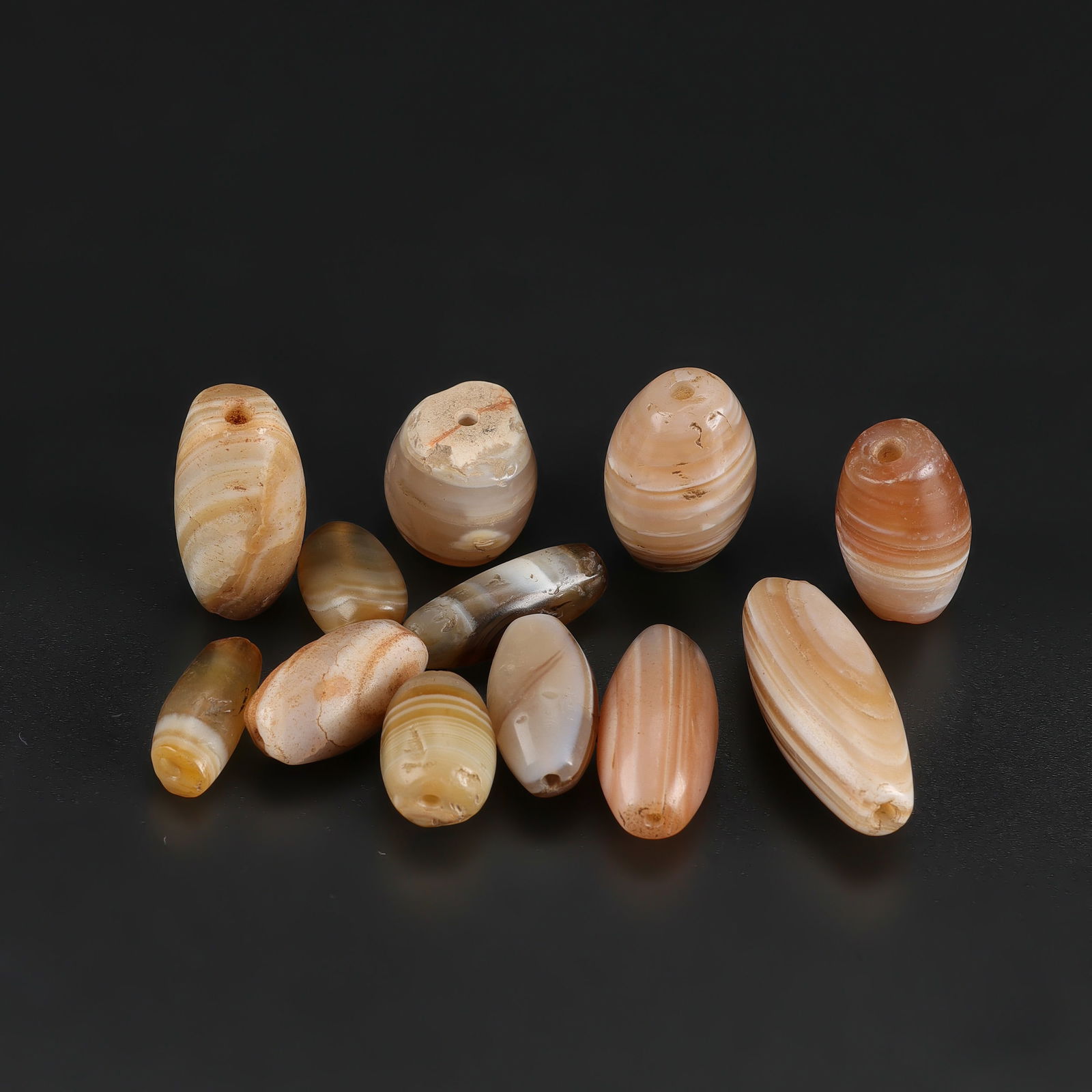 Group of Ancient Himalayan Banded Agate Beads (1 of 4)