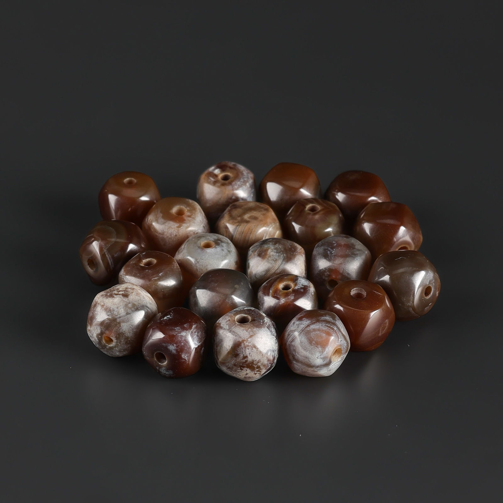 Ancient Faced Agate Beads Lot (1 of 4)