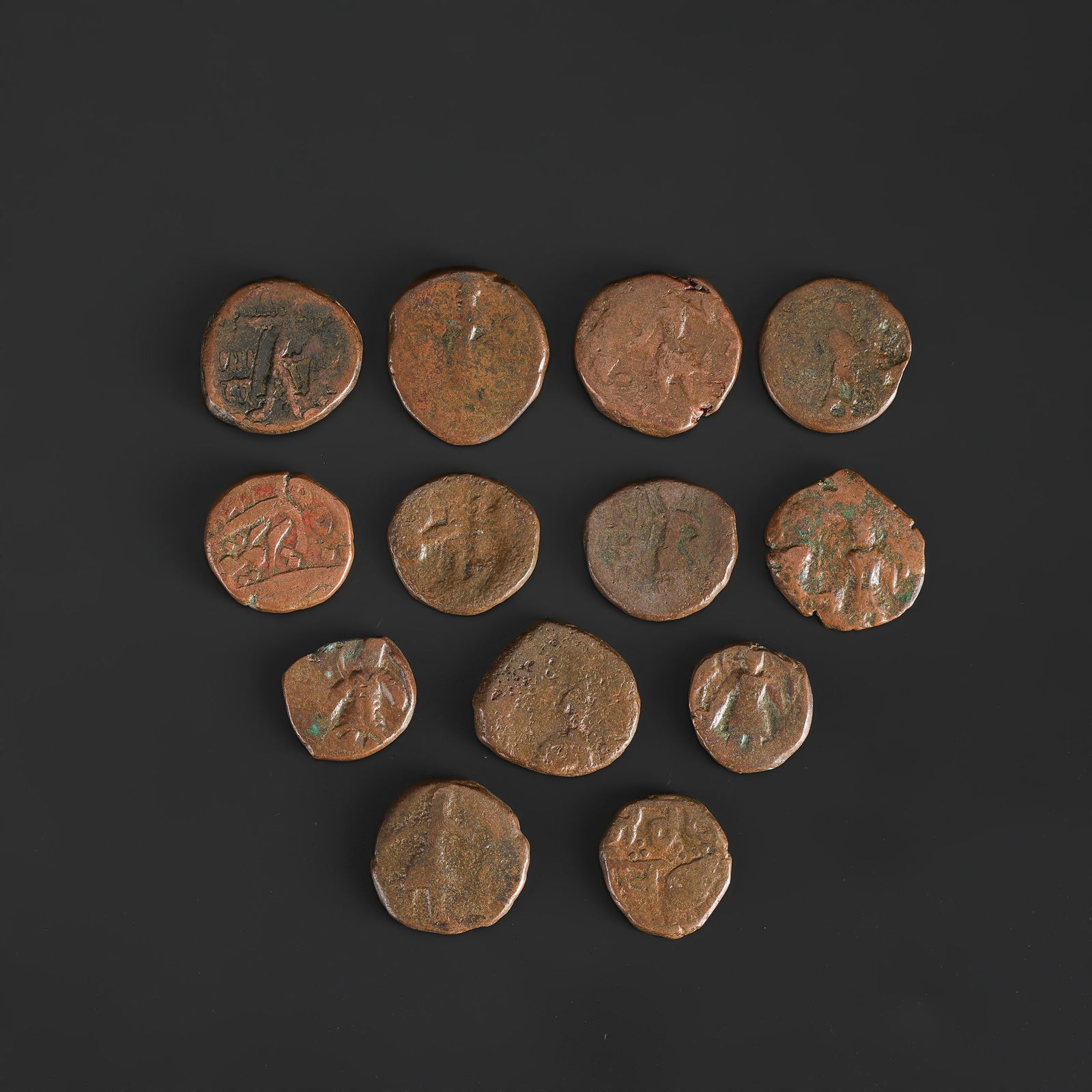 Ancient Indo Greek Roman Bronze Coins (1 of 4)