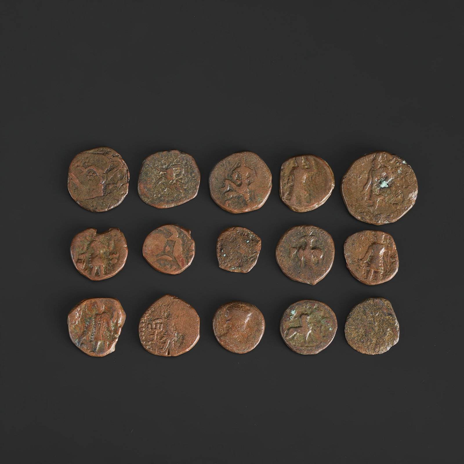 Ancient Indo Greek Kushan Gandharan Bronze Coins: Ancient Indo Greek Kushan Gandharan Bronze Coins Total Weight: 113gram