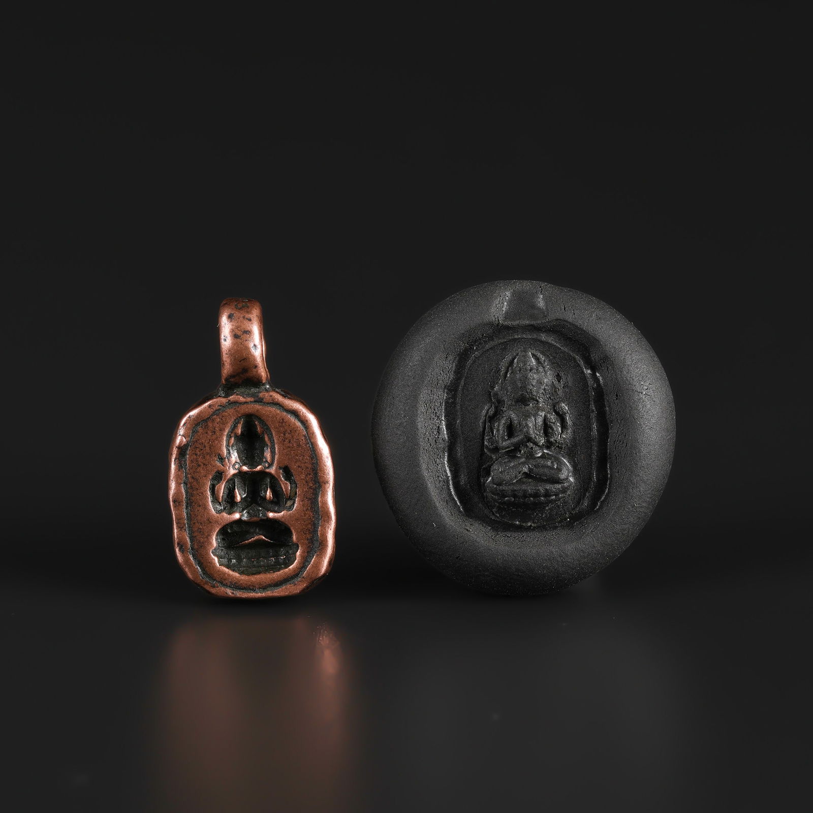 Vintage Tibetan Bronze Buddha Amulet (1 of 5)