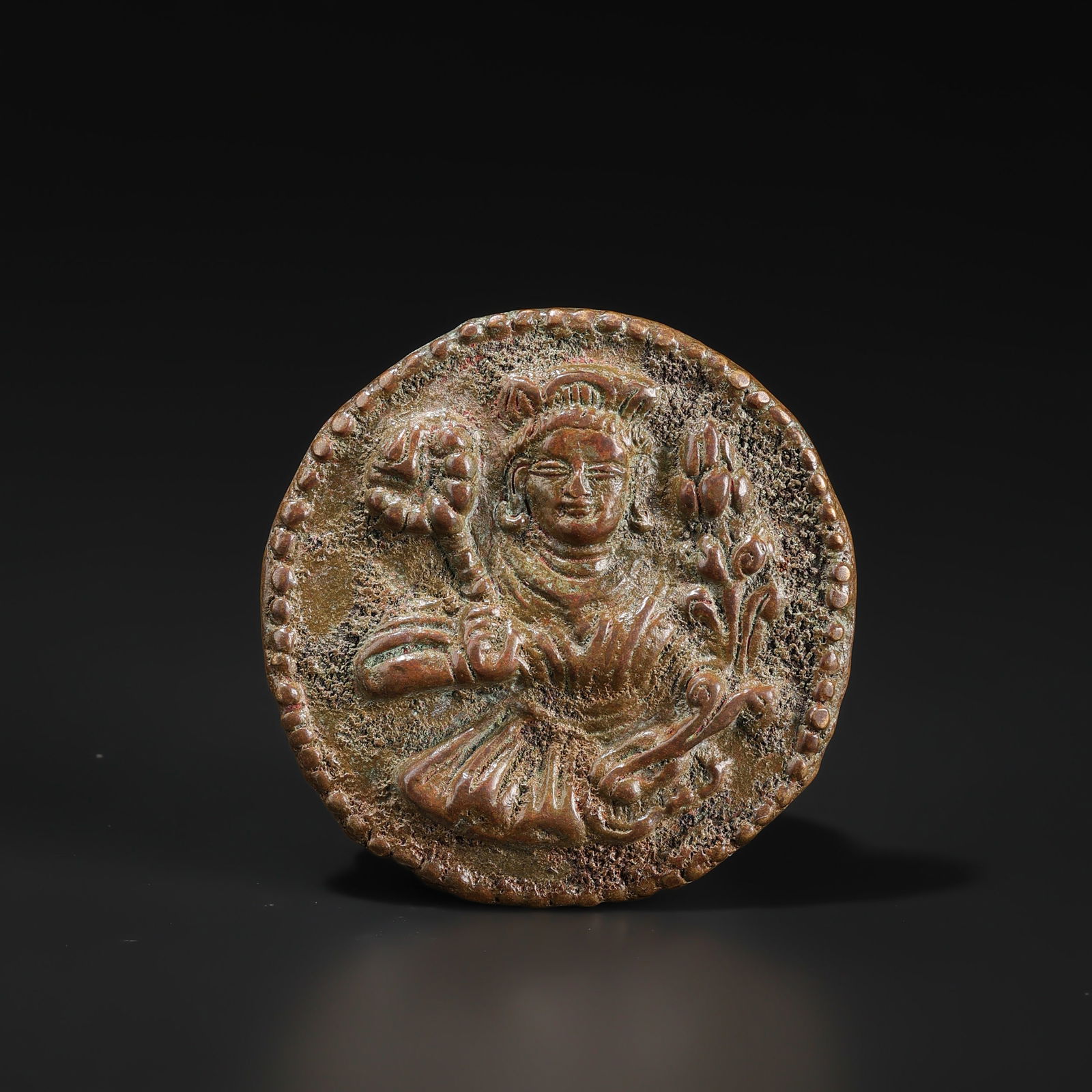 Old Rare Bronze Buddhist Stamp: Old Rare Bronze Buddhist Stamp Size Detail: Ø5.8cm Weight: 70gram