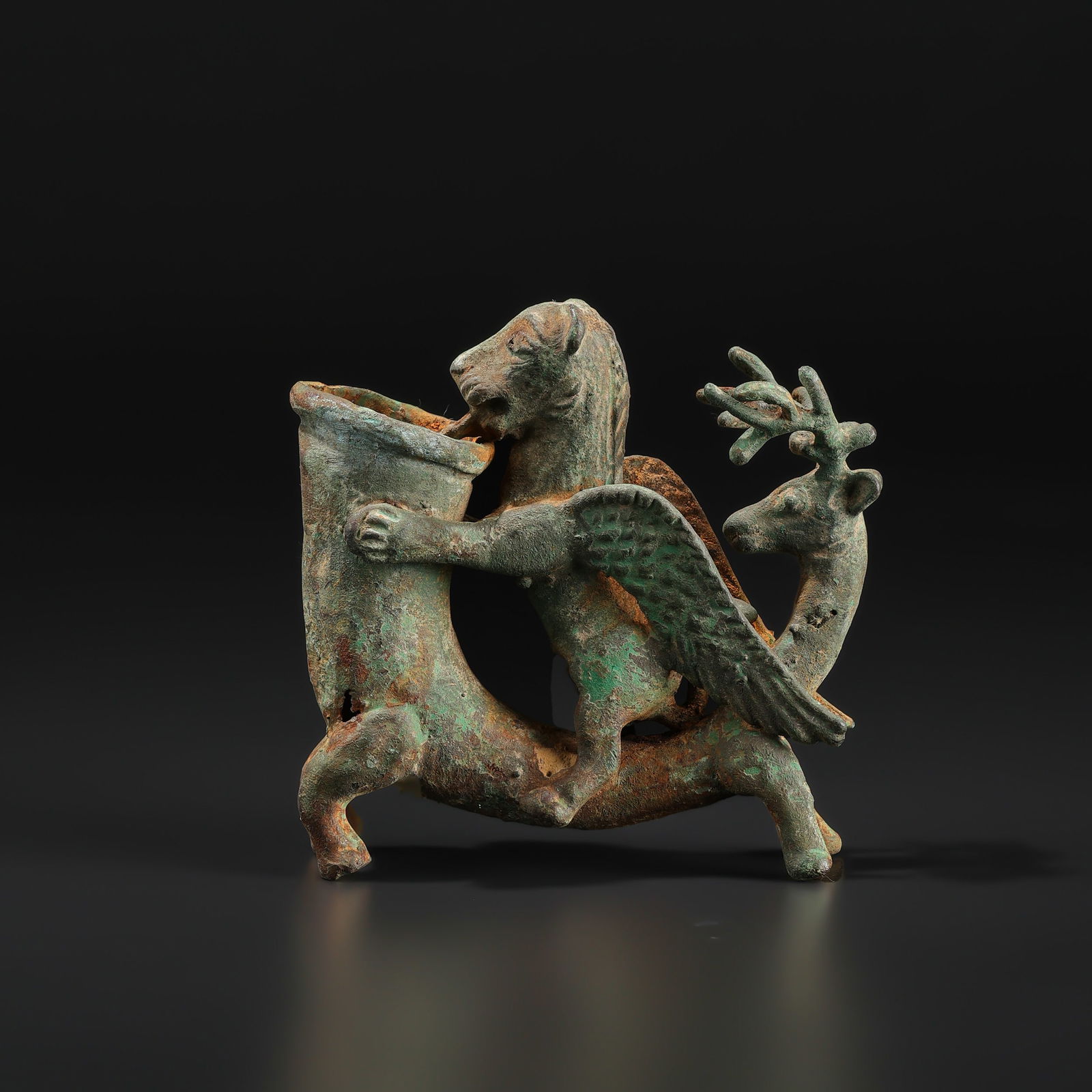 Ancient Greek Bronze Rhyton Drinking Vessel Collectible (1 of 4)