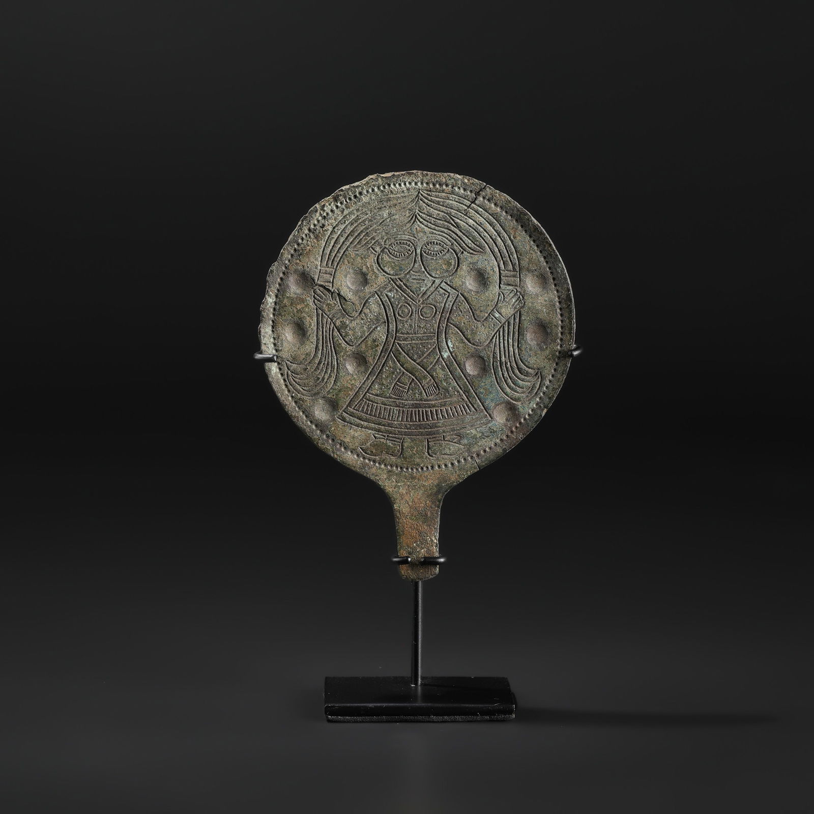 Collectables Ancient Near Eastern Bactrian Roman Greek Engraved Bronze Mirror (1 of 4)