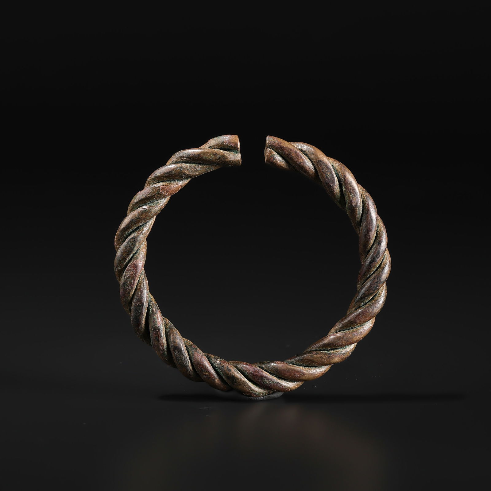 Beautiful Crafted Old Twisted Bronze Bracelet (1 of 4)