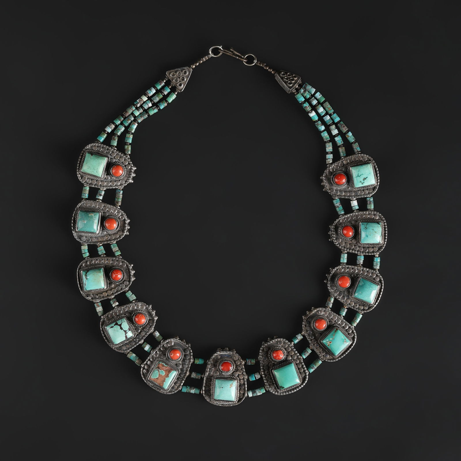 Vintage Nepali Tibetan Beautiful Design Necklace With Turquoise Stone (1 of 5)