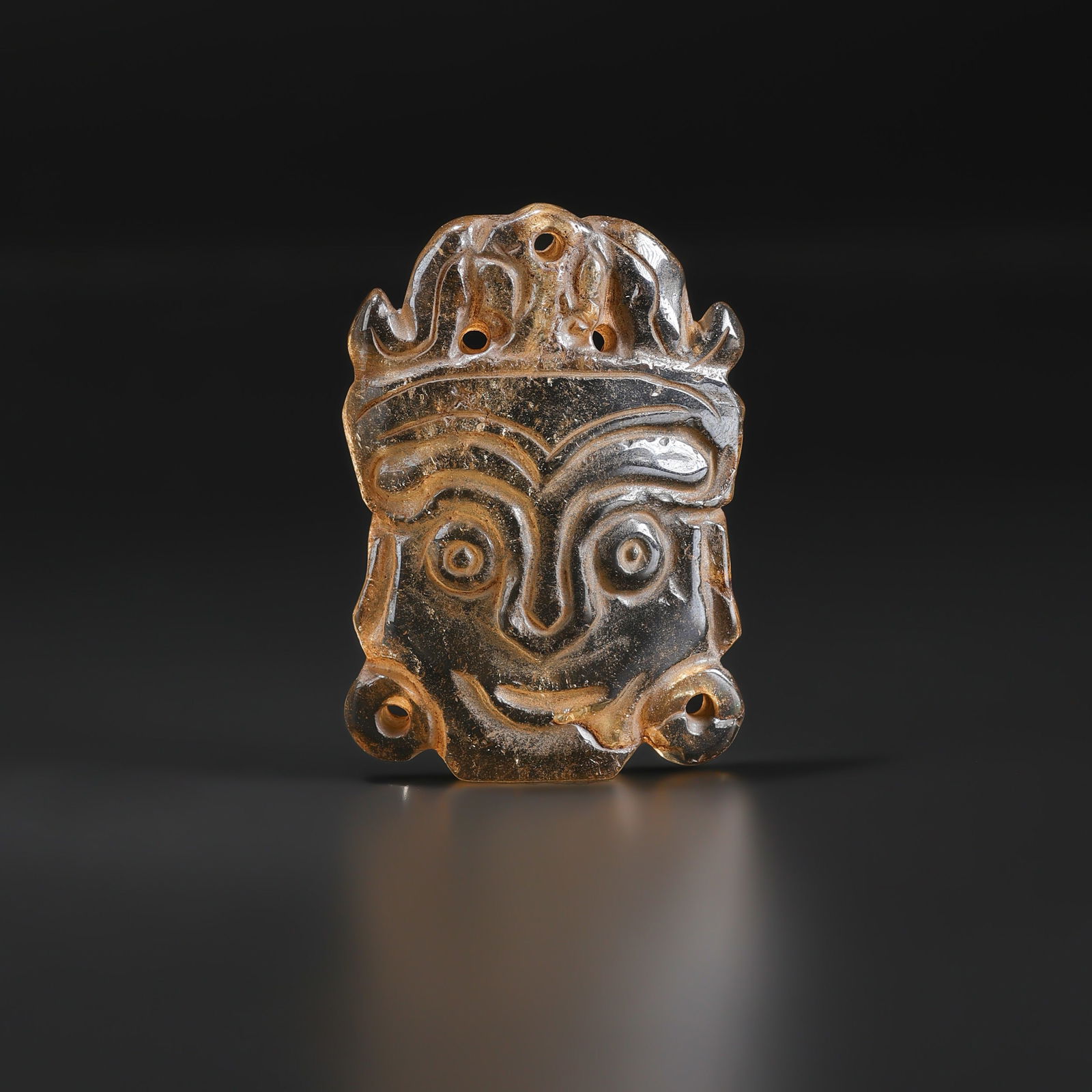 Ancient Roman Mosaic Glass Face Amulet: Ancient Roman Mosaic Glass Face Amulet Size Detail: 5.6 x 4cm Weight: 35gram