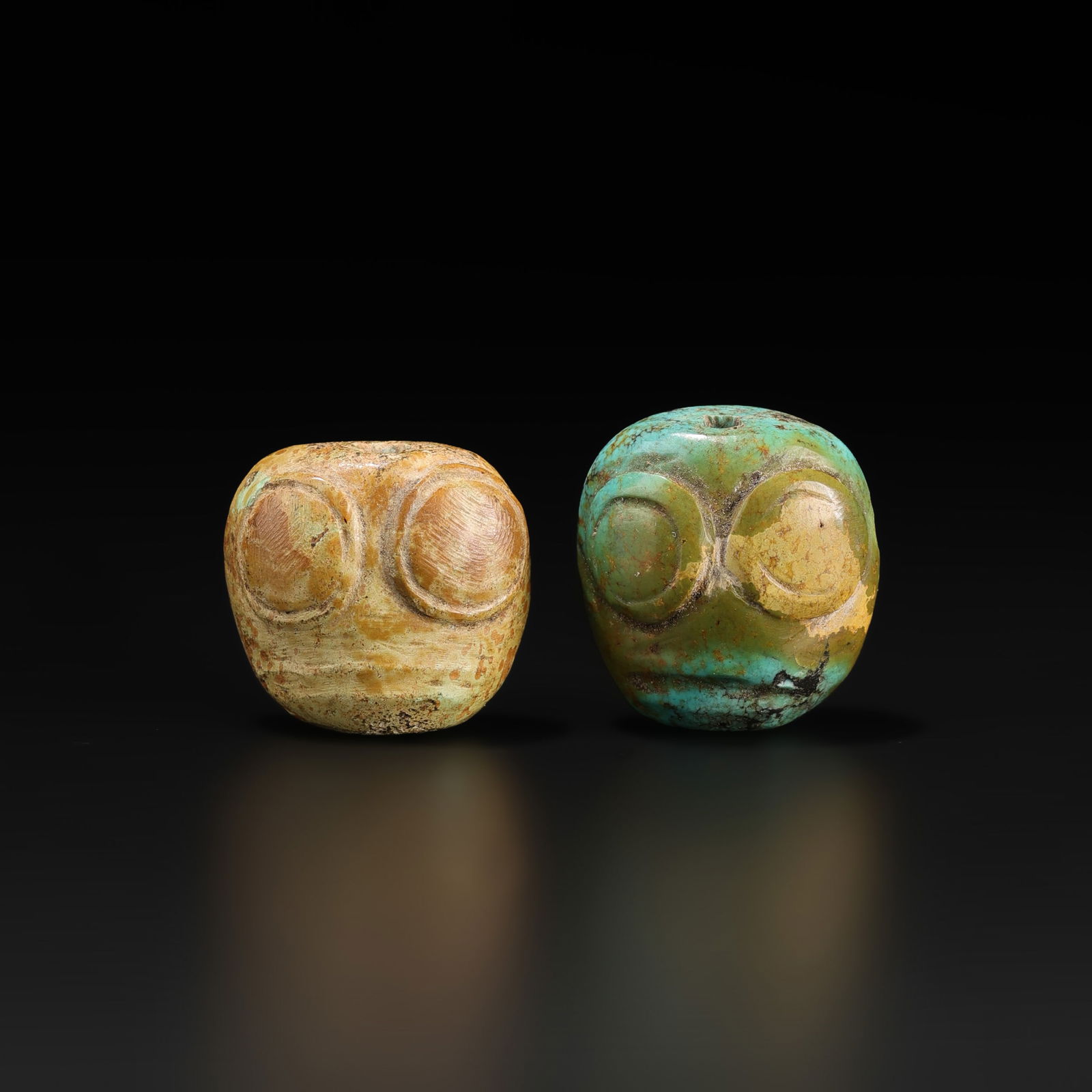Chinese Hongshan Culture Turquoise Carved Head Pendants (1 of 4)