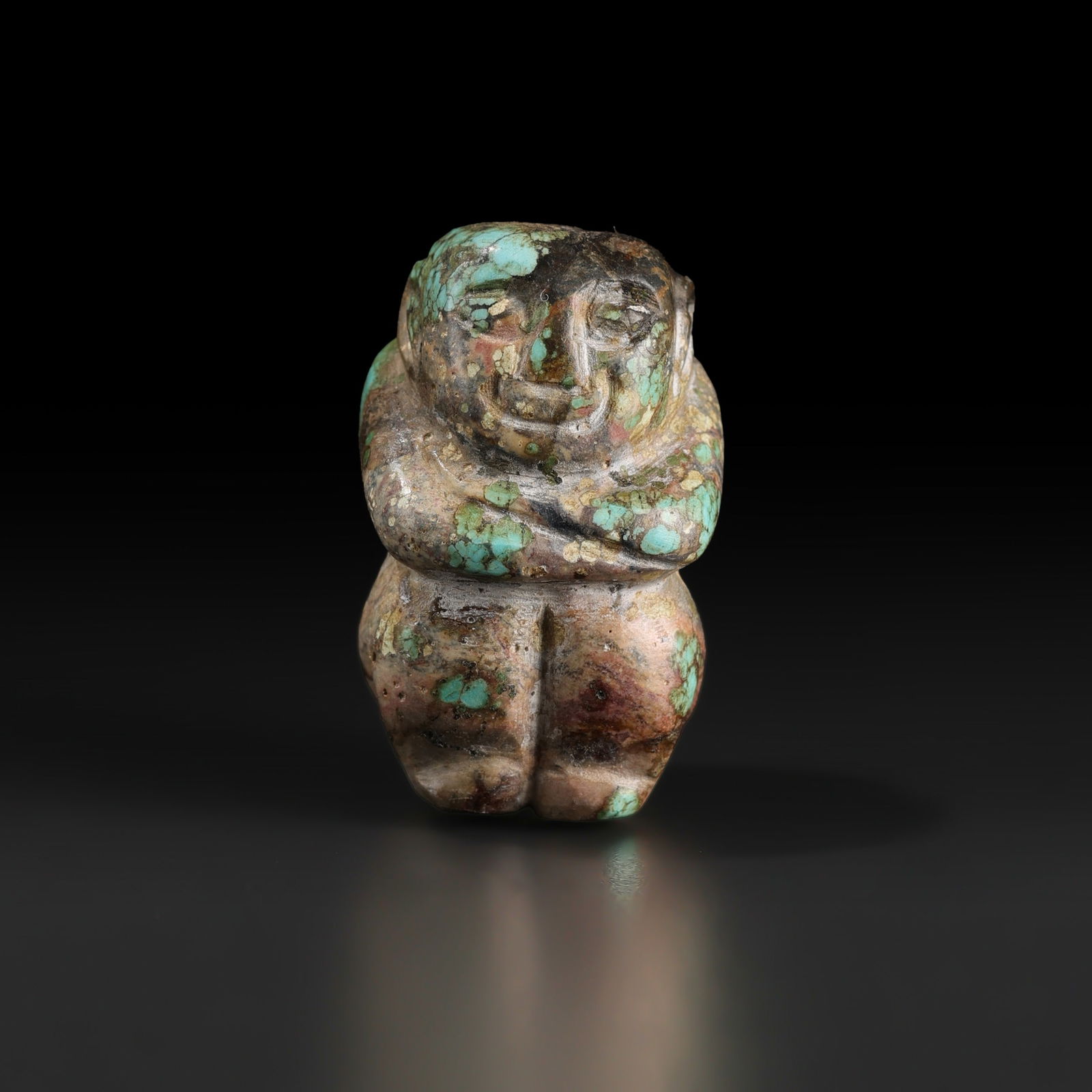 Tibetan Turquoise Hand Carved Human Collectible Figure (1 of 5)
