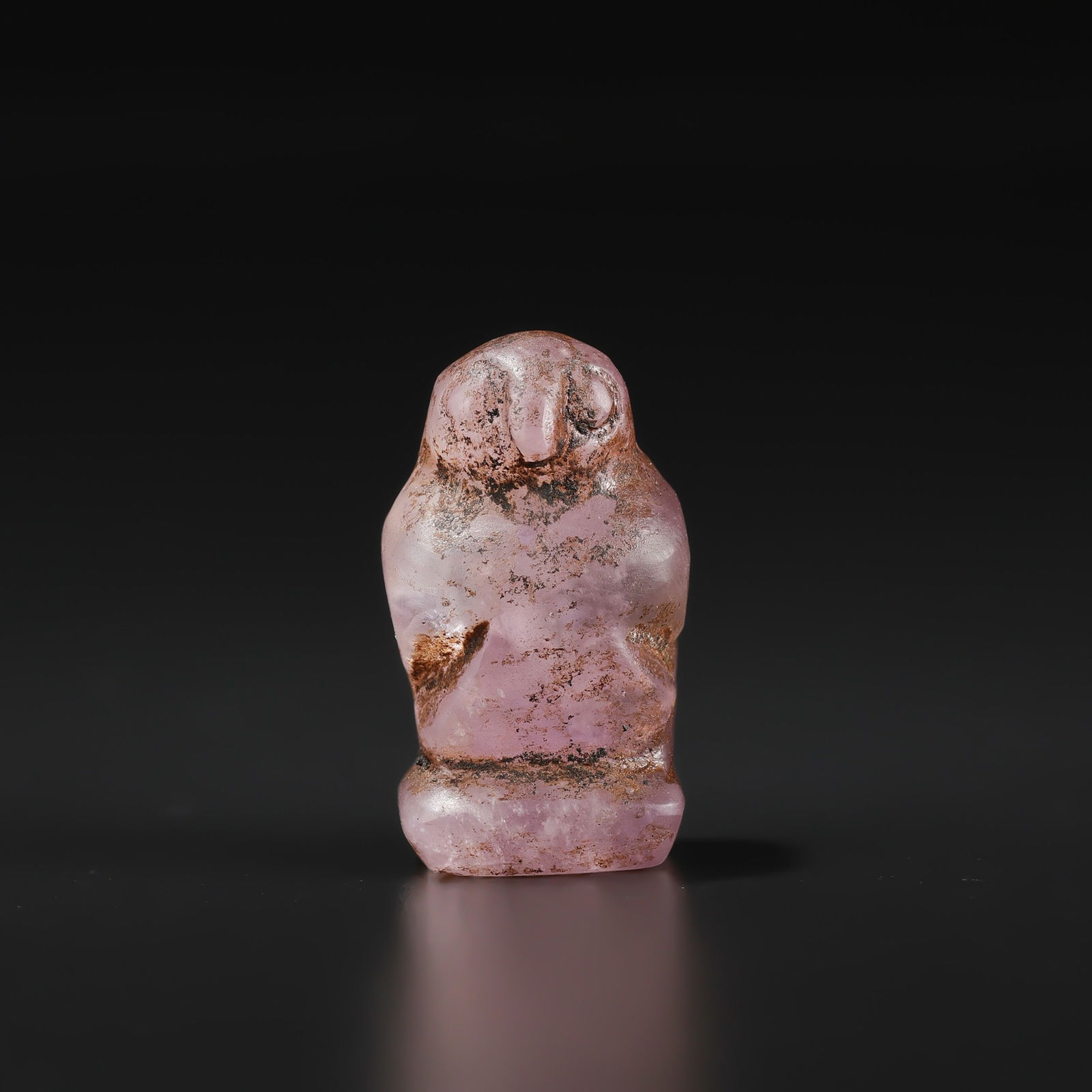 Antique Vintage Ancient Jewelry Roman Amethyst Owl Figure Bead Amulet Pendant: Antique Vintage Ancient Jewelry Roman Amethyst Owl Figure Bead Amulet Pendant Size Detail: 1.5 x 2.8cm Weight: 9gram
