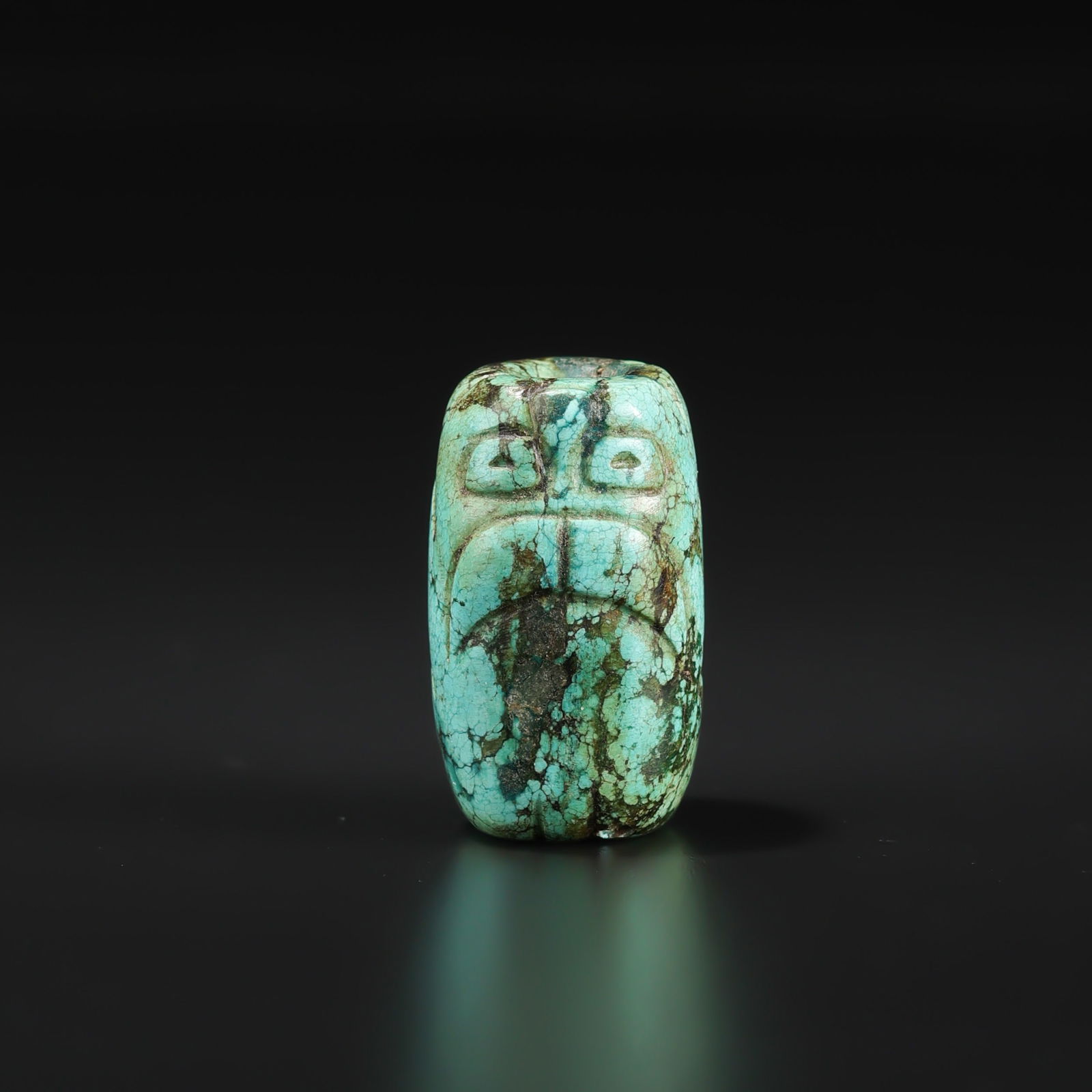 Chinese Hongshan Culture Turquoise Hand Carved Bead Pendant (1 of 4)