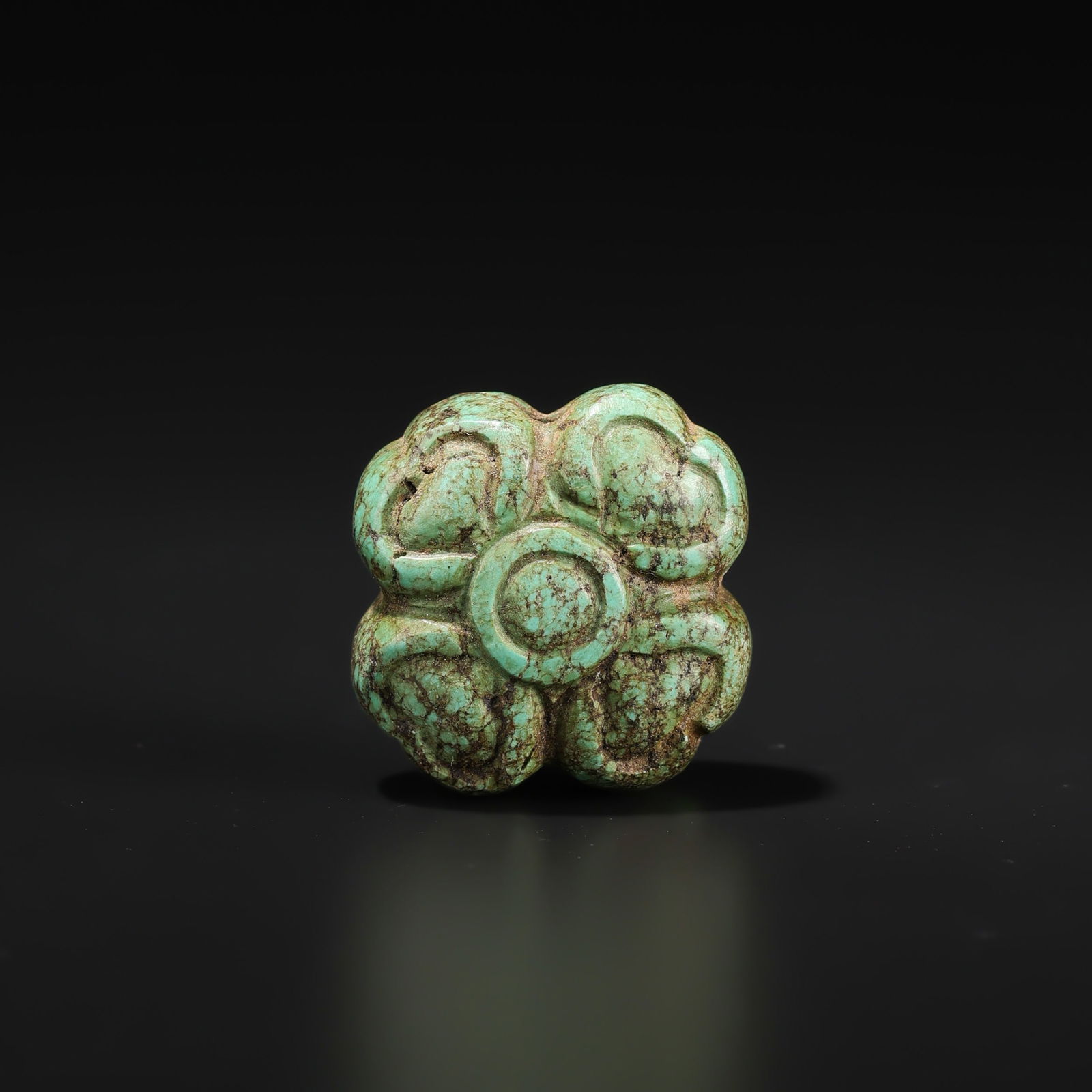 Chinese Hongshan Culture Turquoise Hand Carved Bead Pendant (1 of 4)