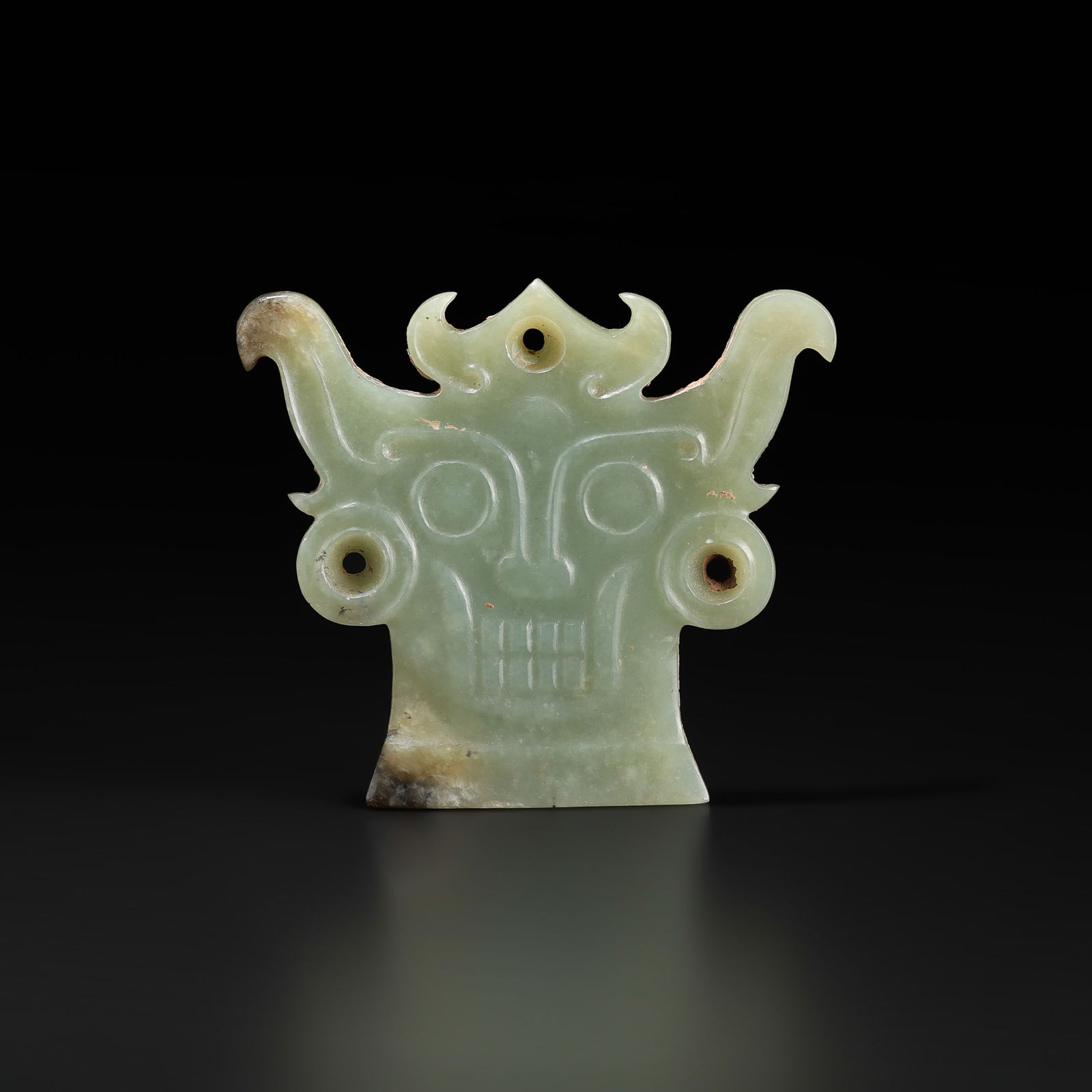 Chinese Carving Jade Deity&Tiger Face Amulet Post Shijiahe Culture (1 of 4)
