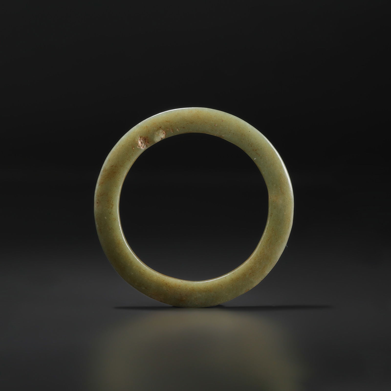 Antique Green Jade Bangle Bracelet (1 of 4)