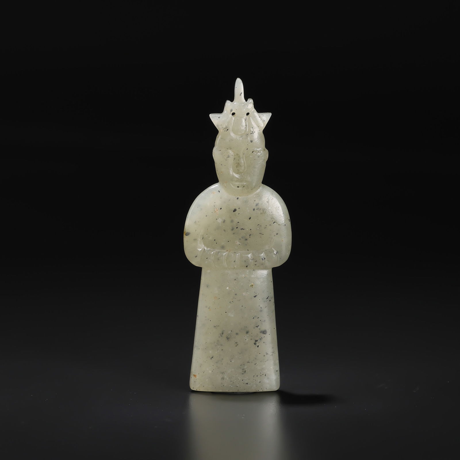Hetian Jade Seed Material White Jade Carved Man Figure (1 of 5)