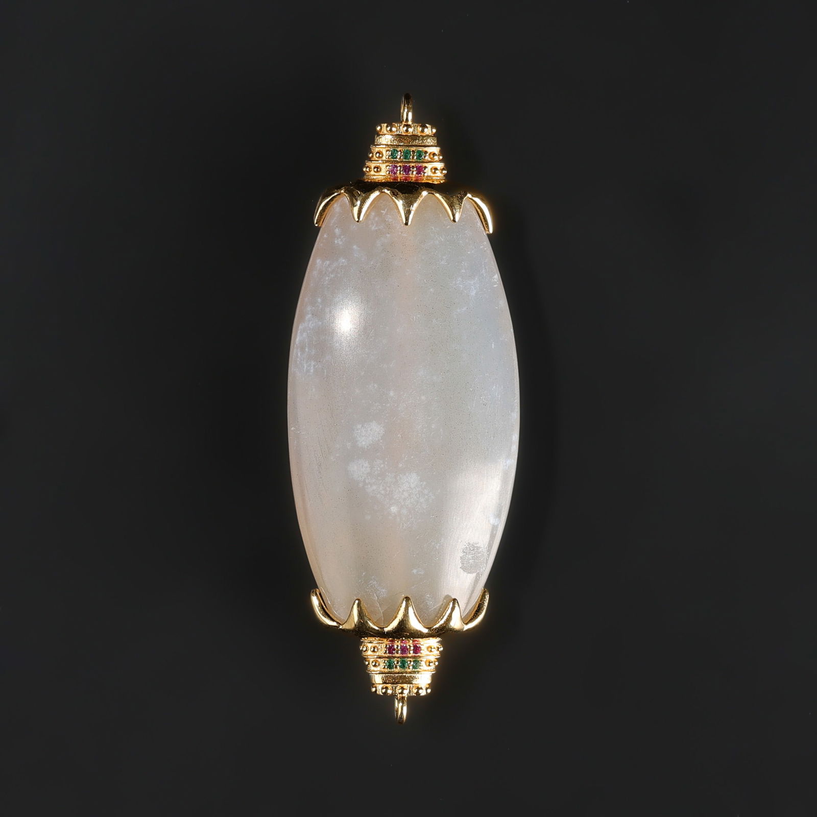 Banged Agate Bead Pendant Beautifully Design Molded in Silver (1 of 4)