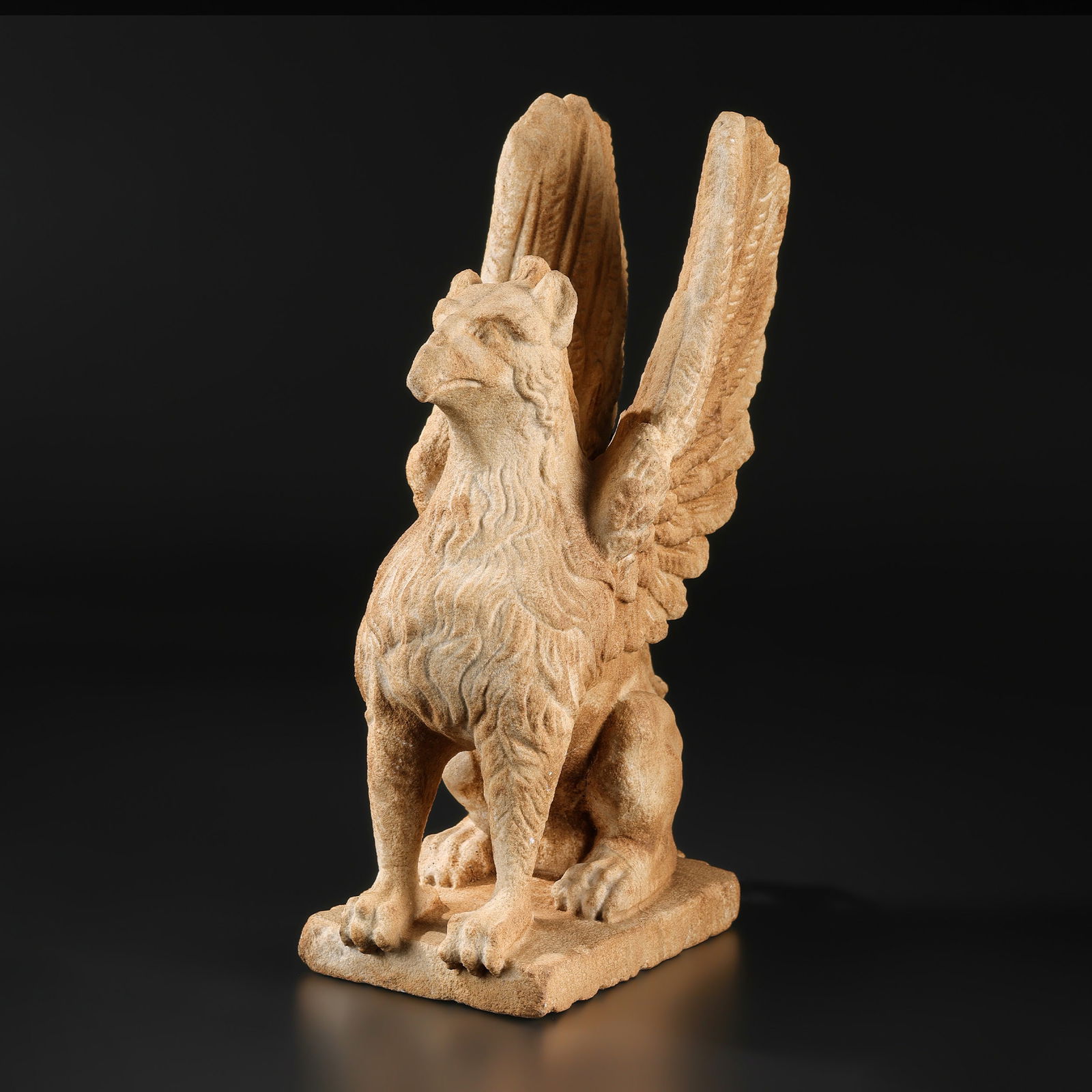 Ancient Carved Griffin with Raised Wings Sculpture (1 of 5)