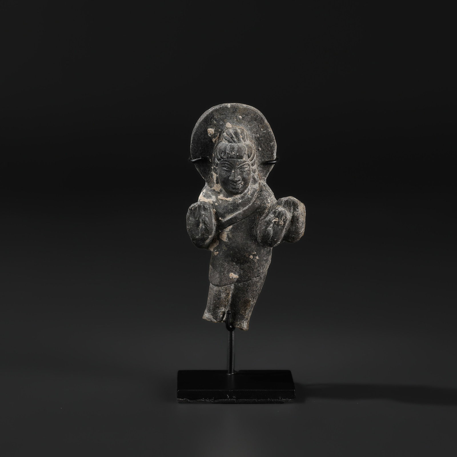 Old Carved Black Stone Stele Depicting the Statue (1 of 5)