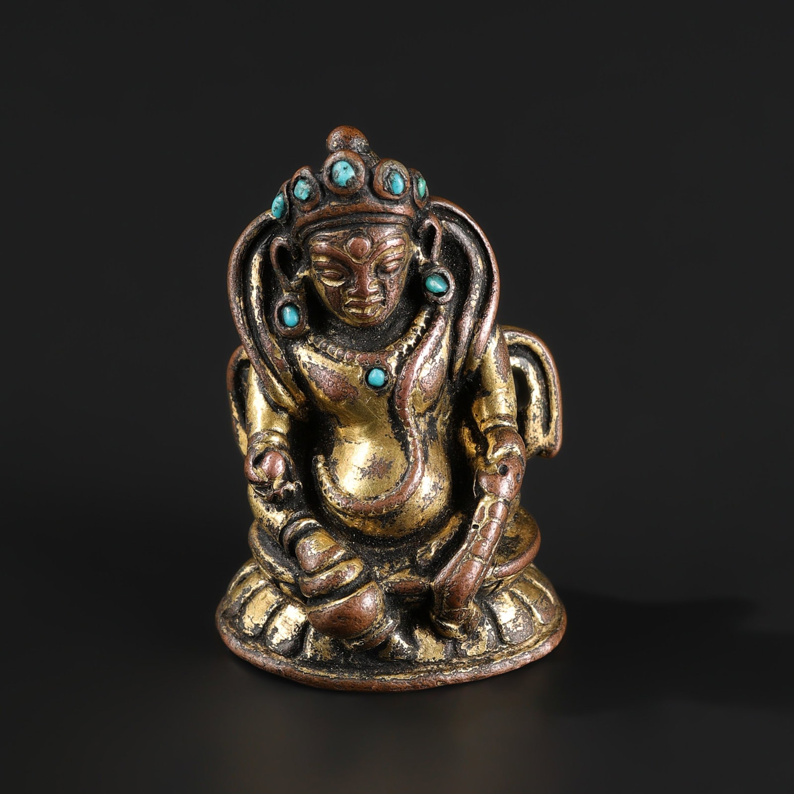 Tibetan Gilt Bronze Statue of Sita Jambhala Amulet (1 of 6)