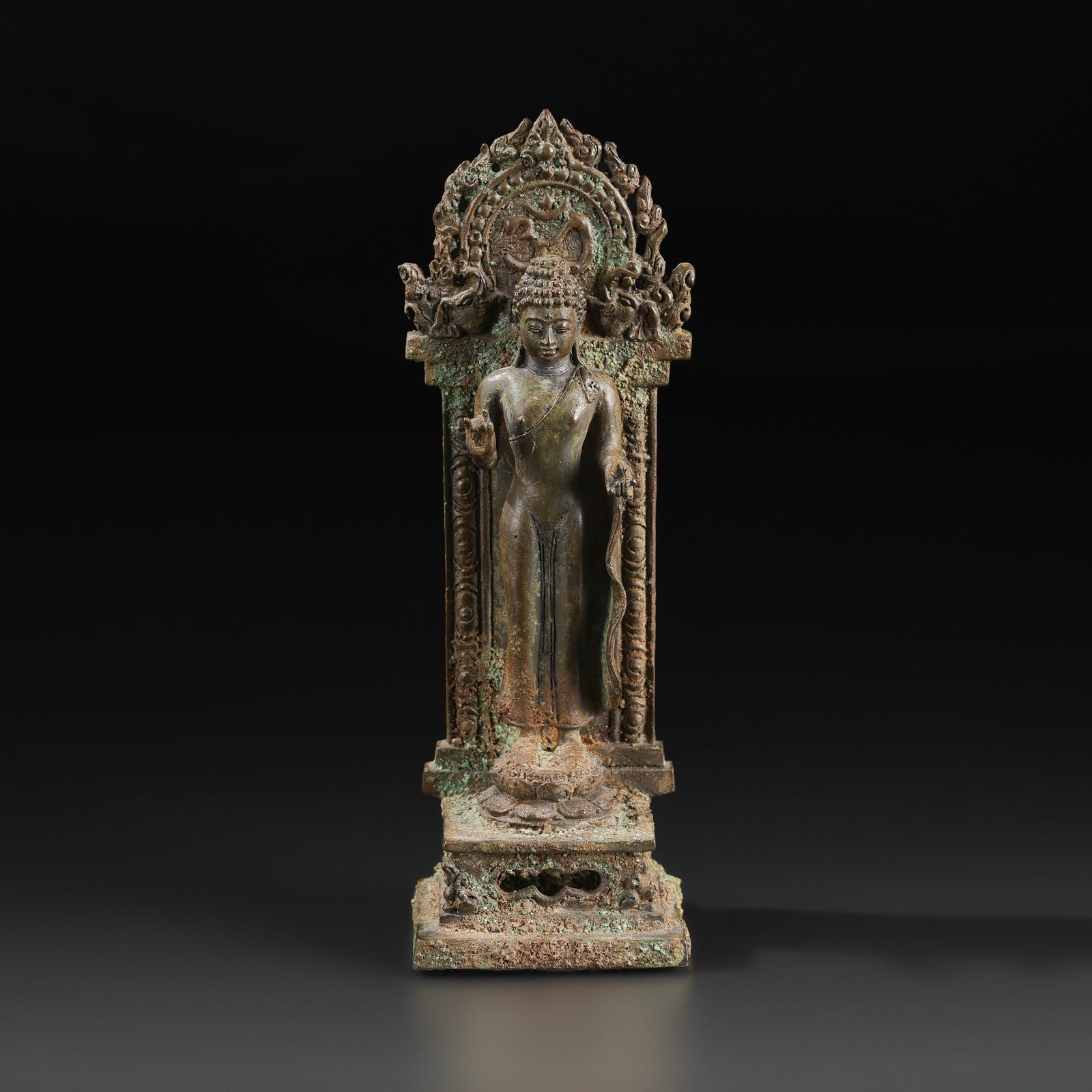 Antique Indonesian Javanese Standing Bronze Buddha Statue (1 of 5)