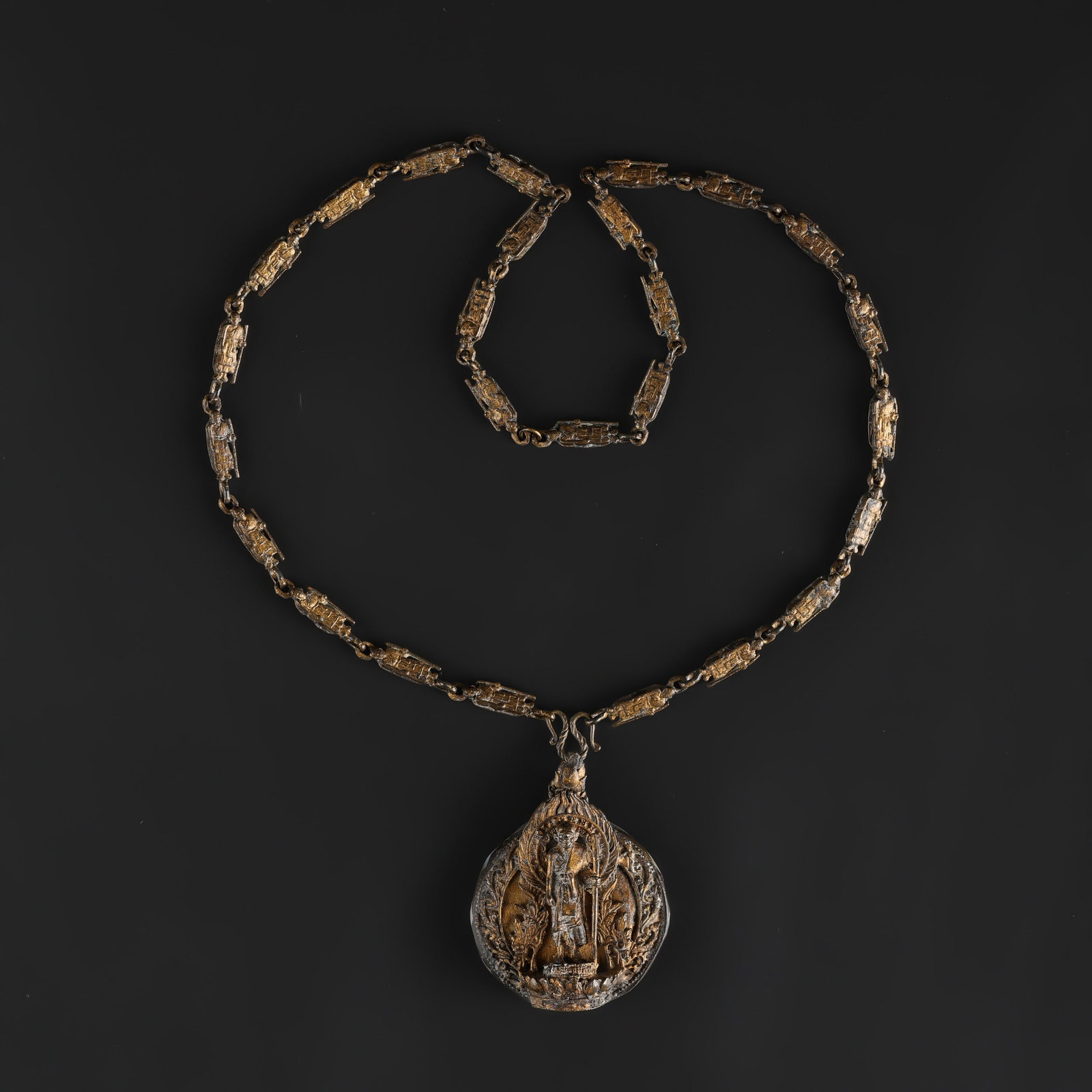 Antique South East Asian Brass Statue Figures Amulet Pendants Necklace (1 of 5)