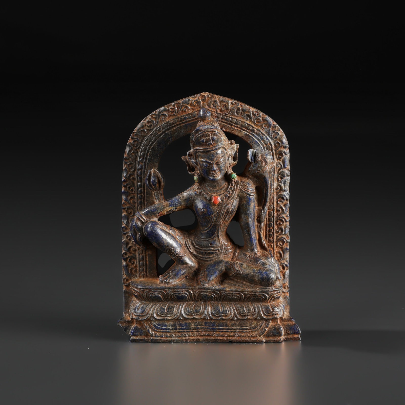 Ancient Carved Lapis Stone statue of the Bodhisattva Avalokiteshvara (1 of 5)