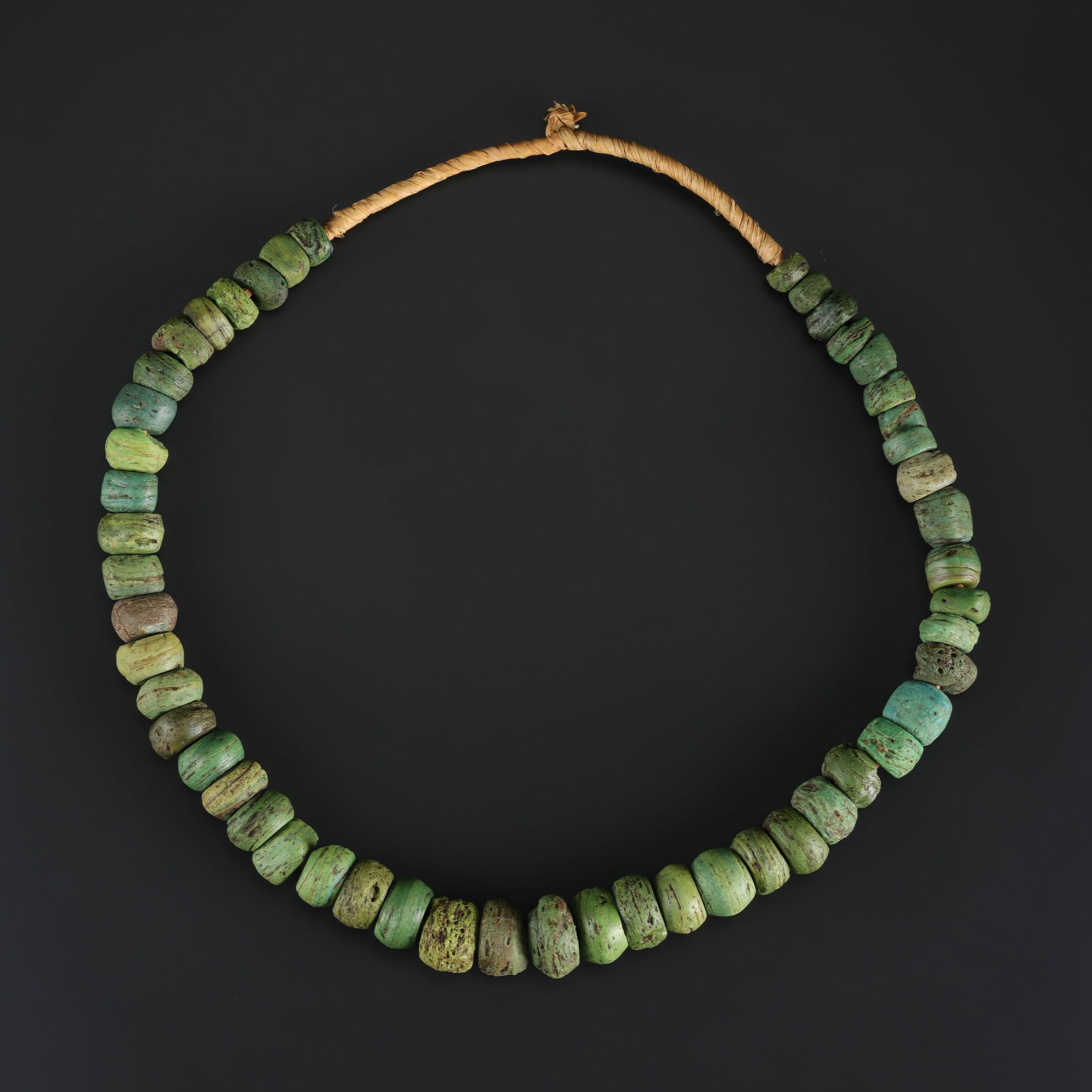 Strand Large Green Antique Hebron Kano African Beads Necklace (1 of 4)