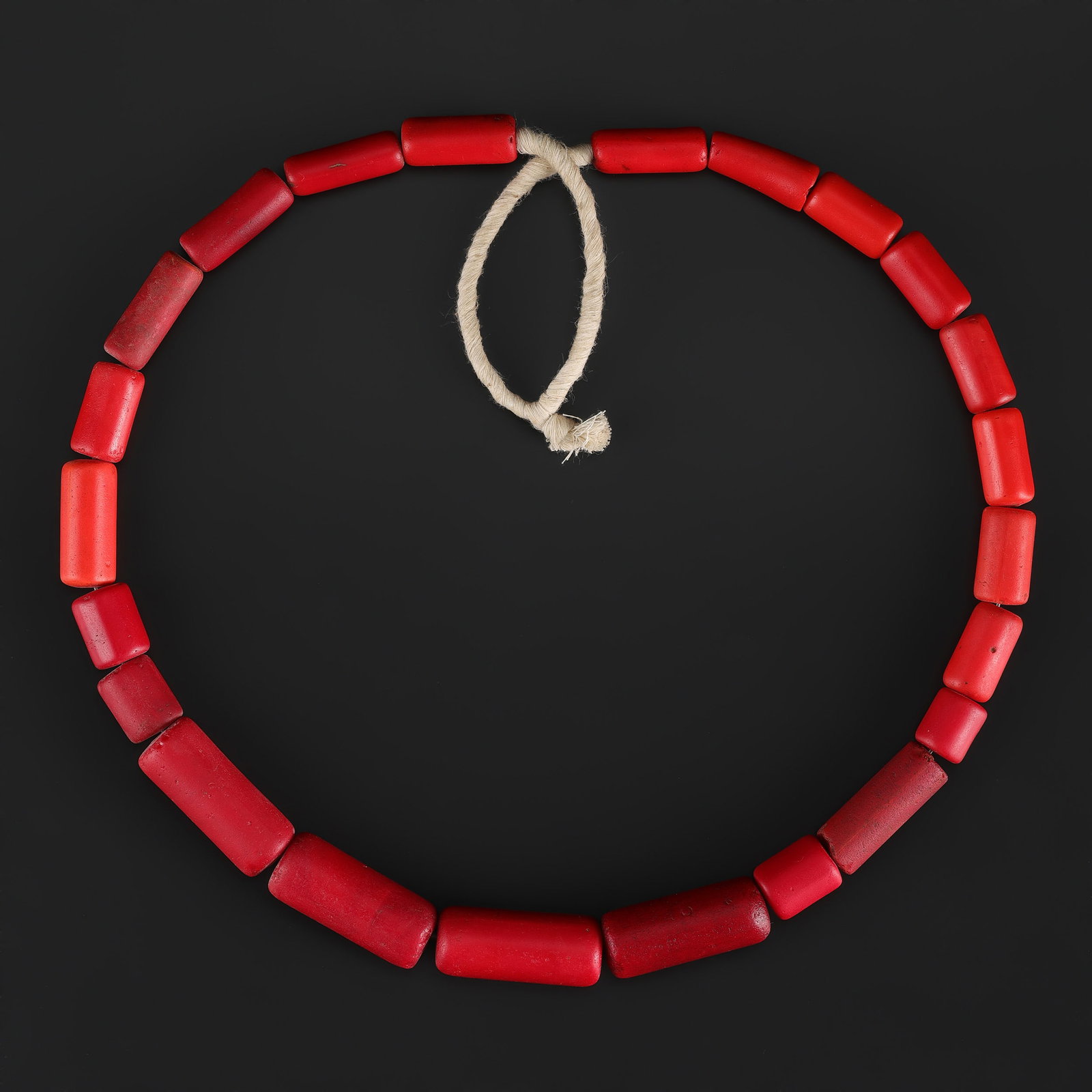 Old Bohemian Glass Red Trade Beads Necklace (1 of 4)