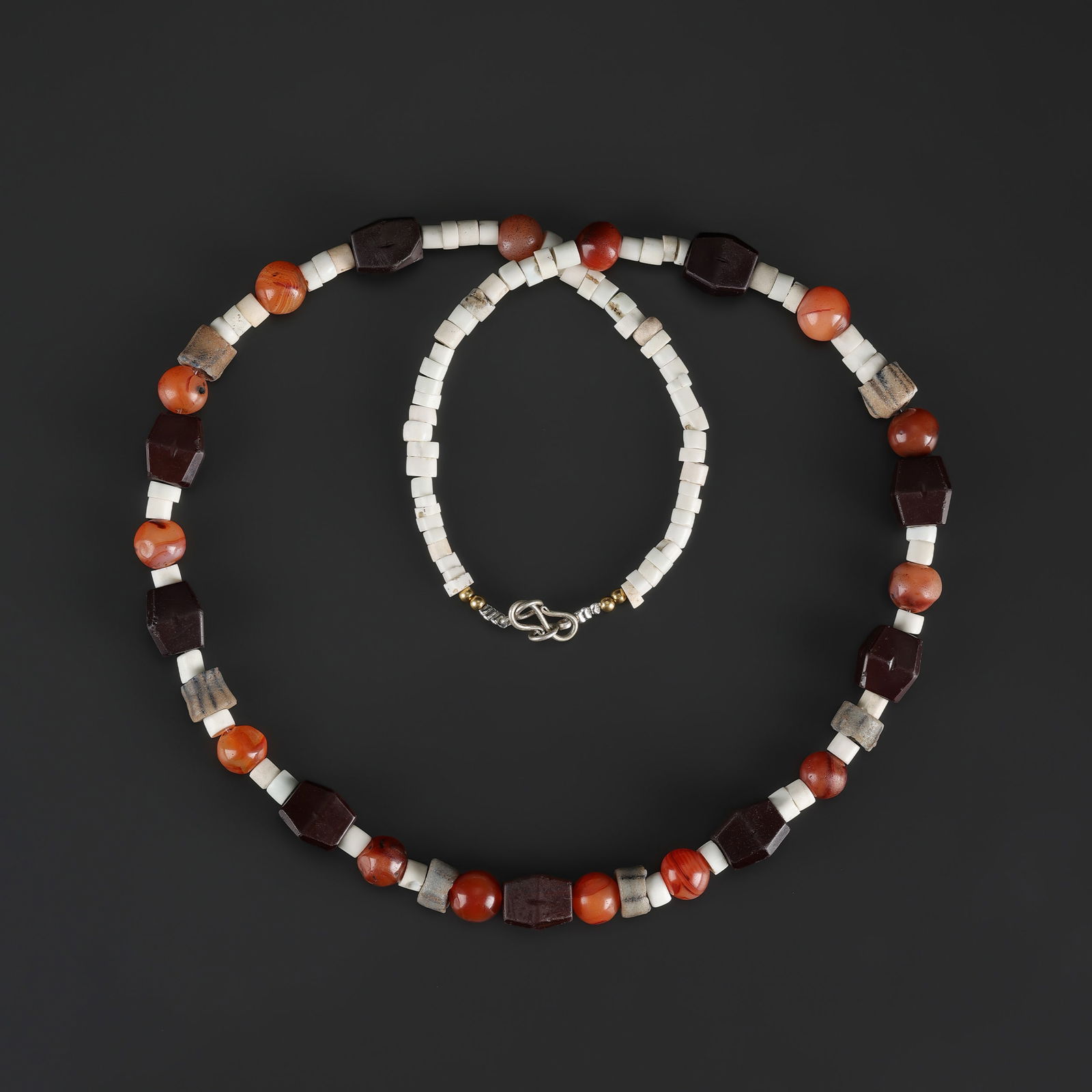 Collection of Carnelian Agate and Shell Beads Necklace (1 of 4)