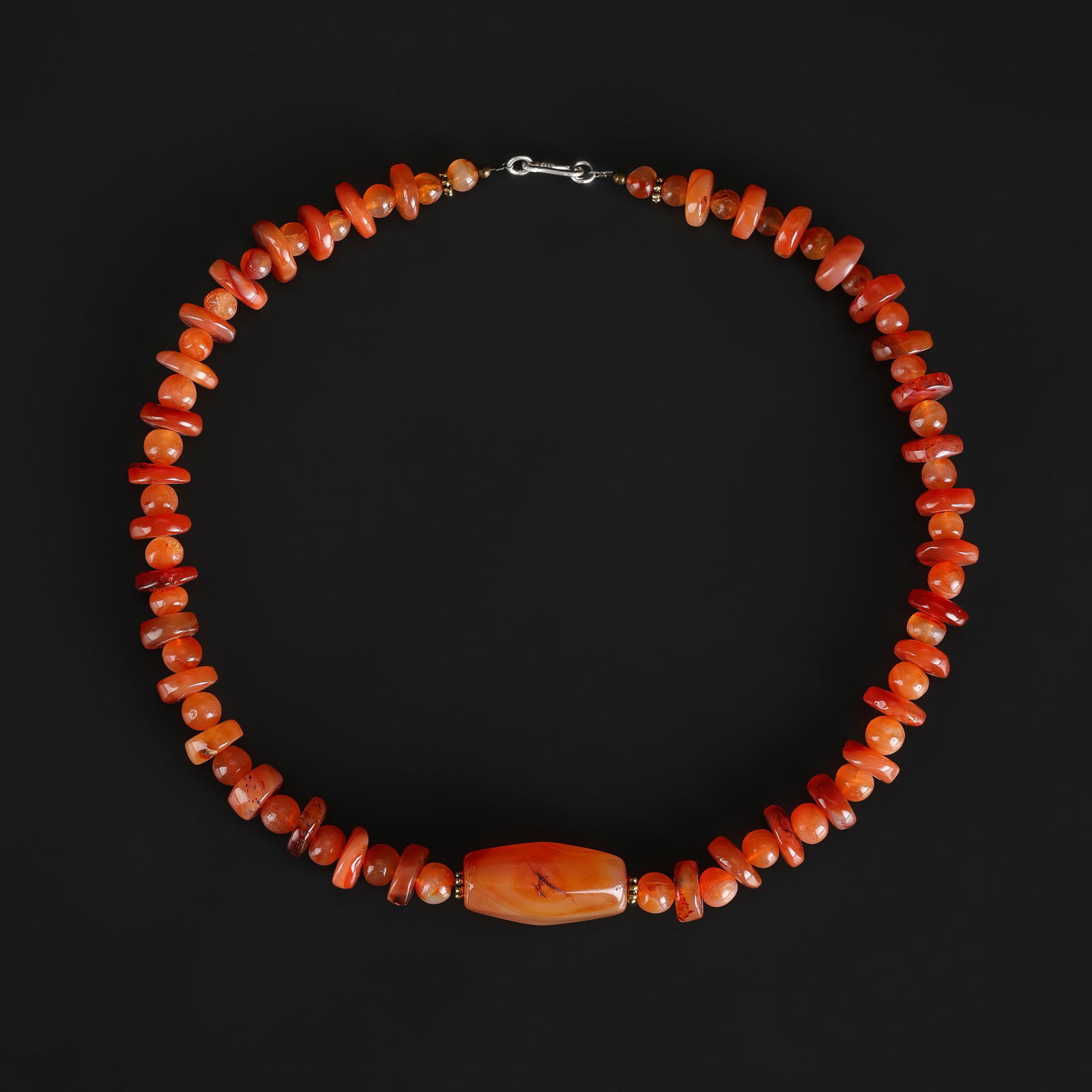 Old Beads NeckLace Indo Tibetan Carnelian Beads (1 of 4)