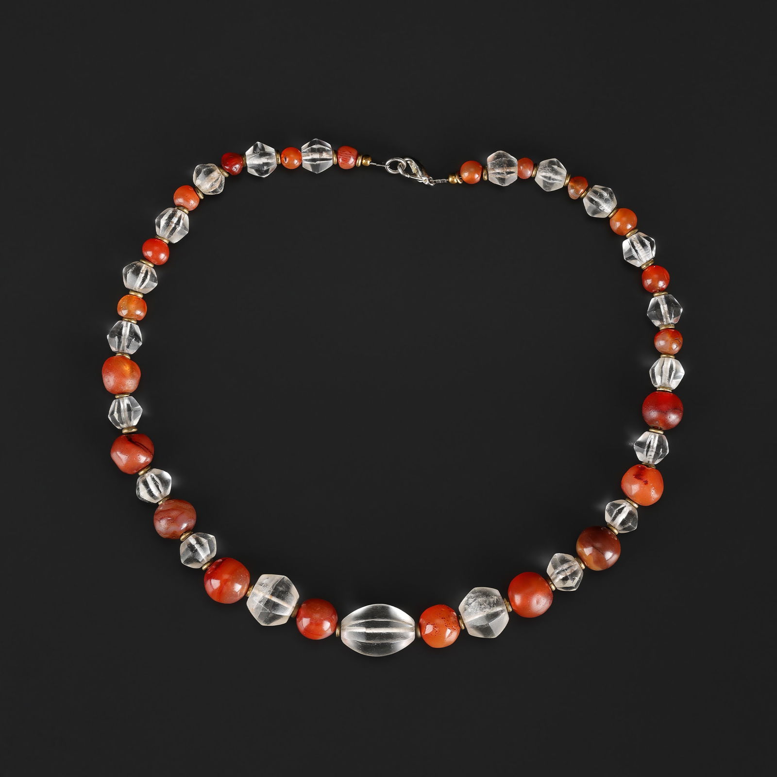 Ancient Himalayan Crystals and Carnelians Beads Necklace (1 of 4)