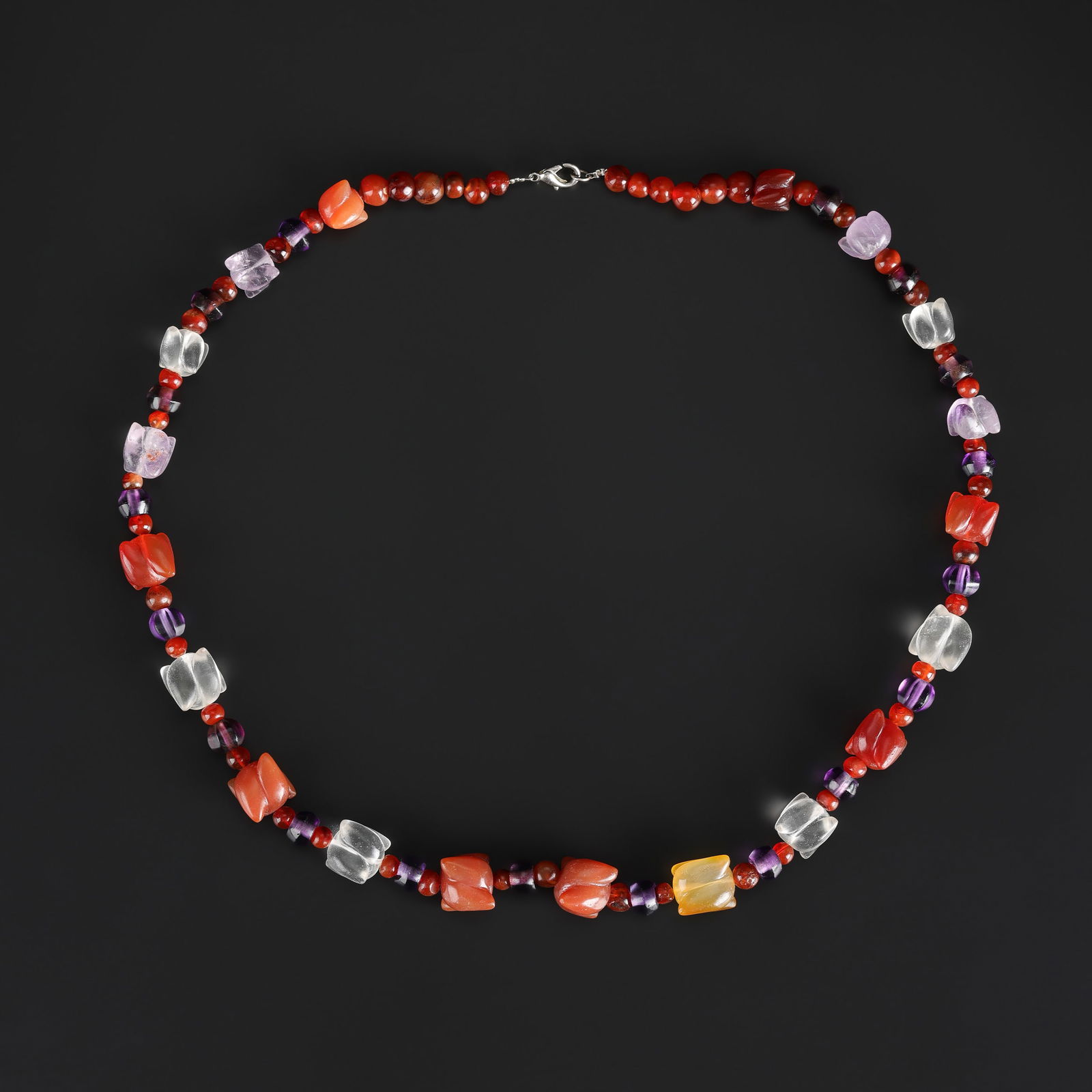 Vintage Antique Style Hand Made Jewelry Amethyst Crystals Carnelian Beads Lot (1 of 4)