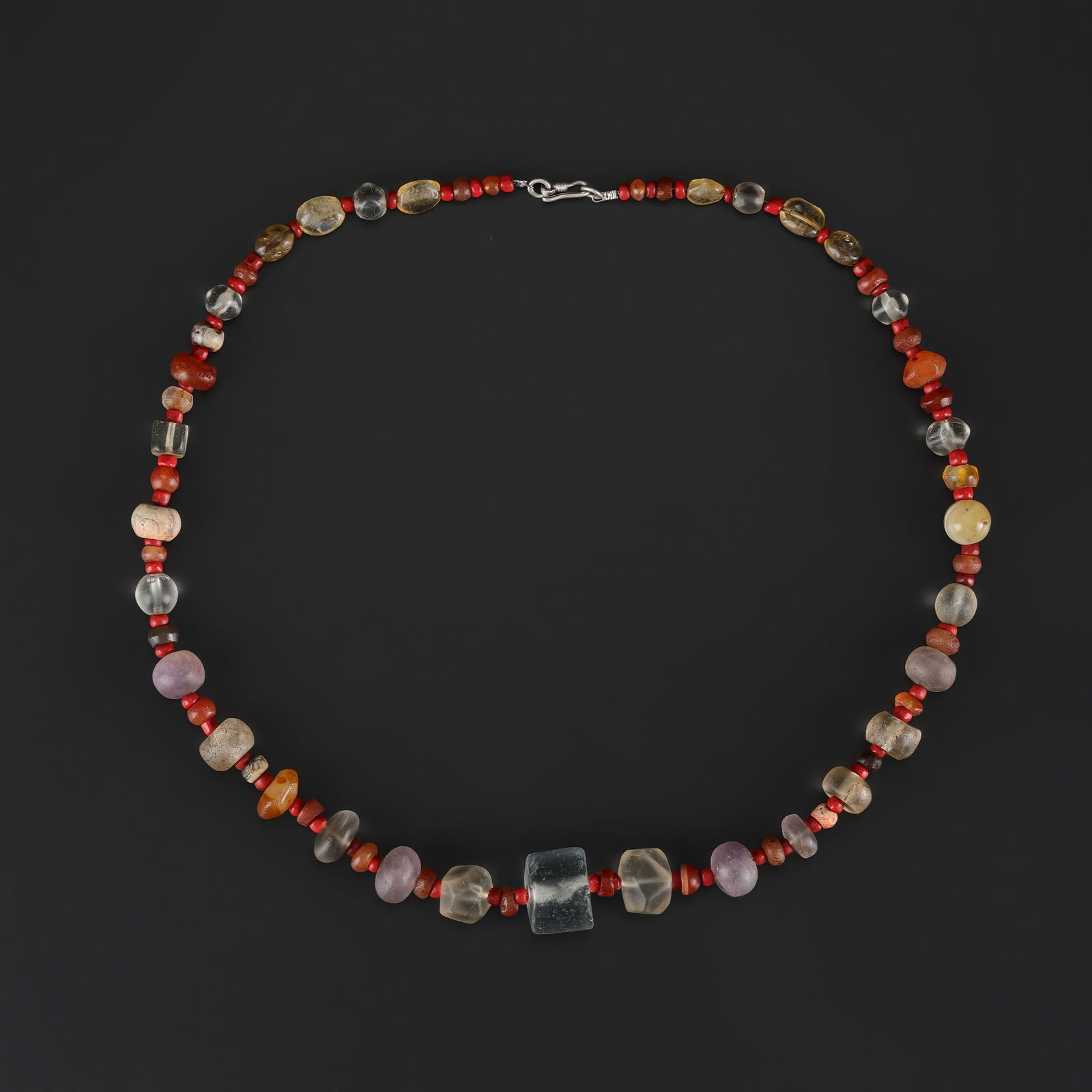 Antique Gems Jewelry Old Agate Crystals Beads Necklace (1 of 5)