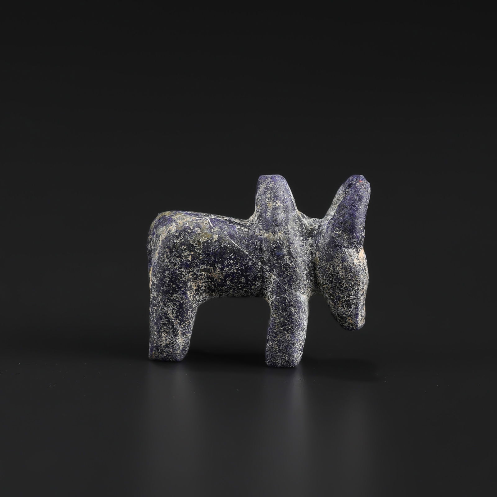 Vintage Antique Indus Valley Engraved Ox Figure Lapis Lazuli Stone Bead Pendant (1 of 5)