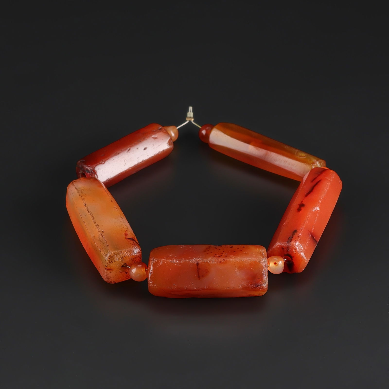Lot of Old Tube Shape Carnelian Beads (1 of 4)