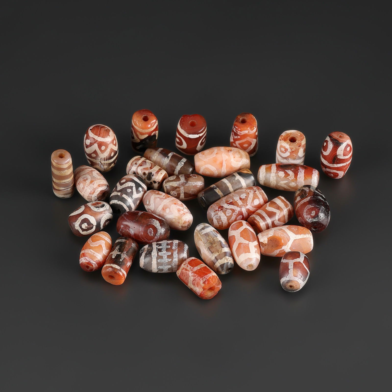 Collection of Rare Old Ancient Genuine Natural Etched Carnelian Beads (1 of 4)