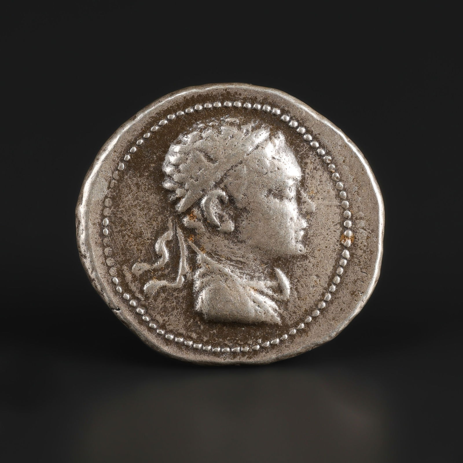 Ancient Greco Bactrian Silver Coin (1 of 5)