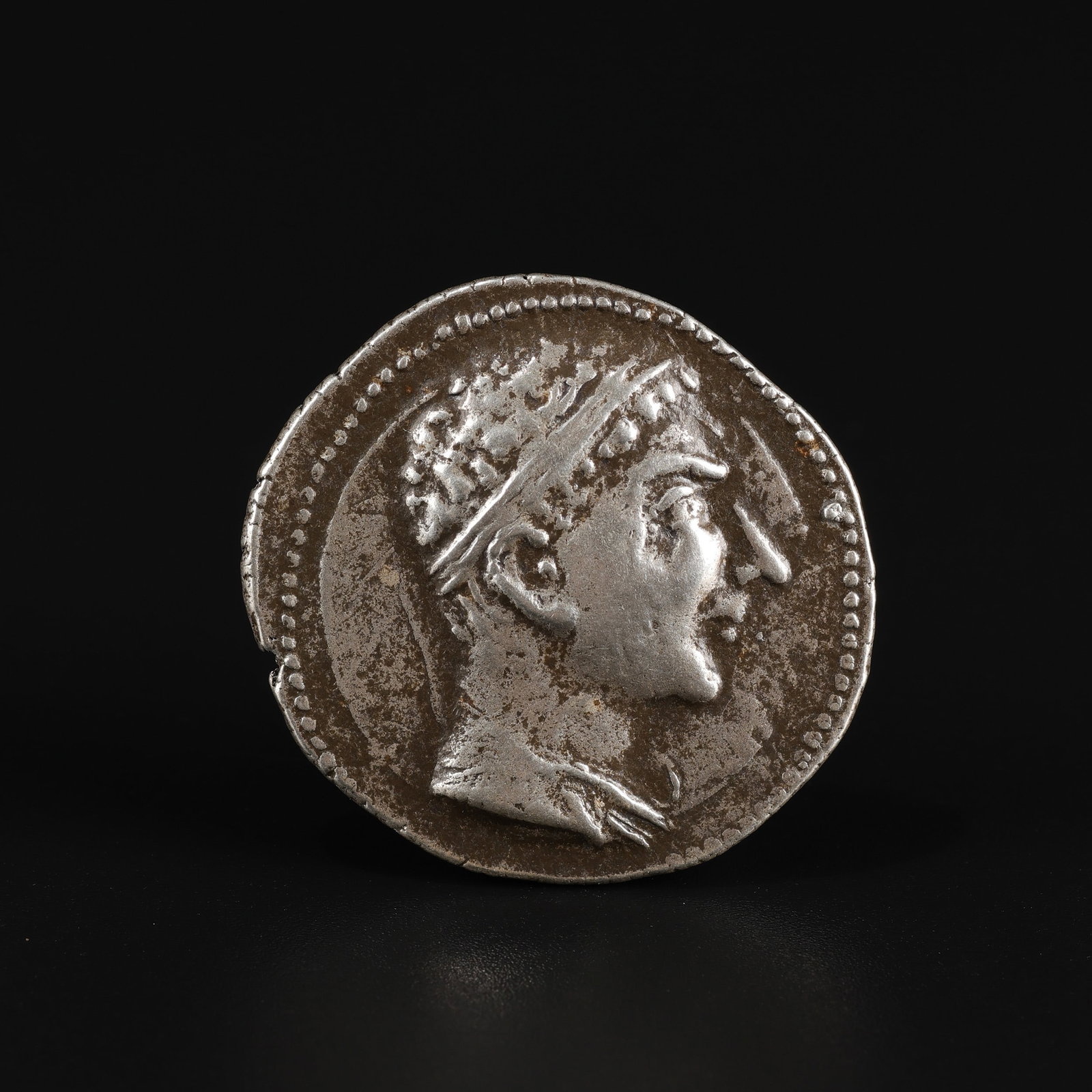 Ancient Greco Bactrian Silver Coin (1 of 5)