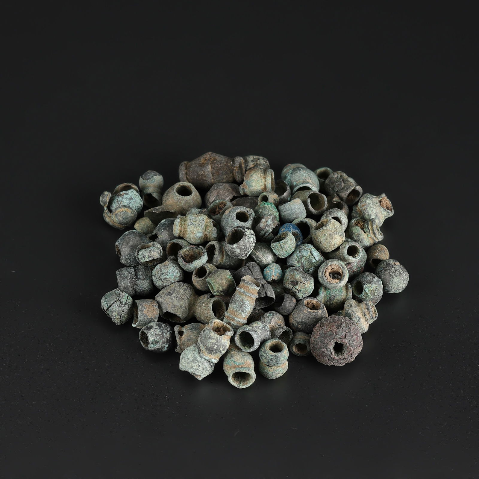 Old Vintage Antique Jewelry Necklace Bronze Beads Lot (1 of 4)