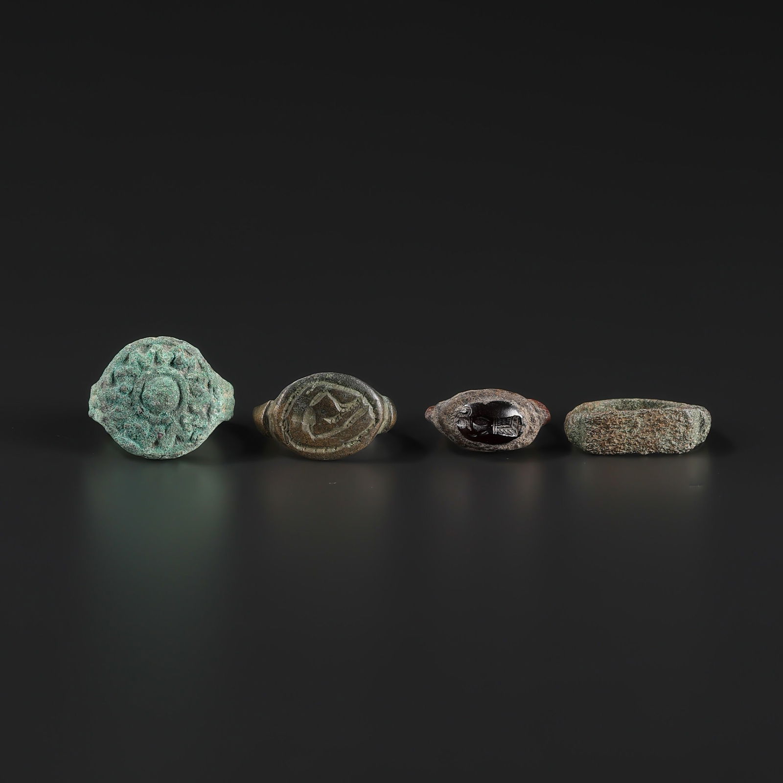Lot of 4 Ancient Roman Bronze Rings (1 of 5)
