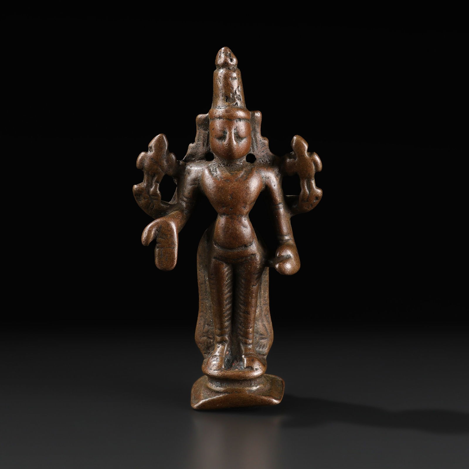 Old Brass Hindu Vishnu Statue Figure Idol (1 of 5)