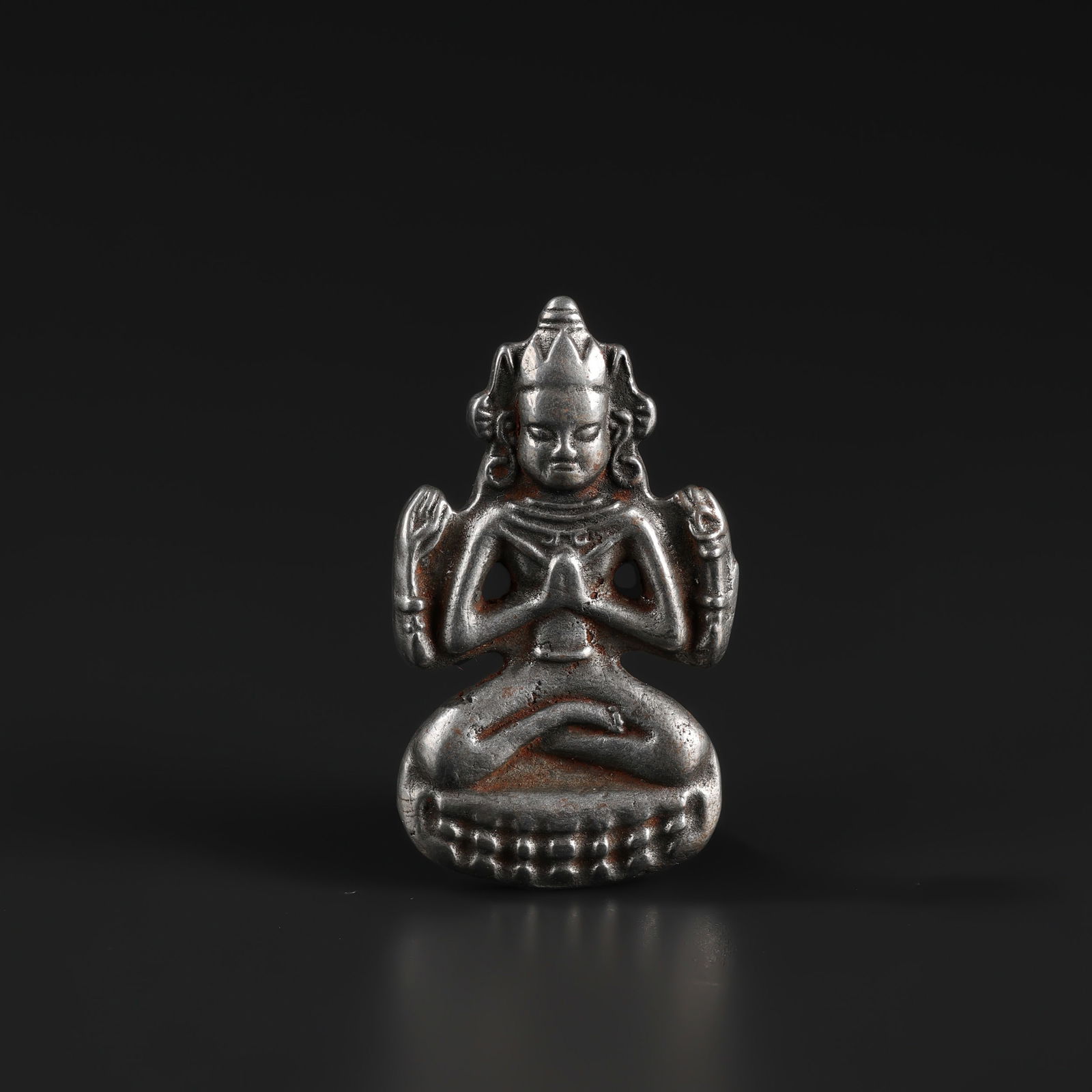 Old Chinese Tibetan Buddhism Copper Four Arm Kwan-yin Pendant Amulet (1 of 4)