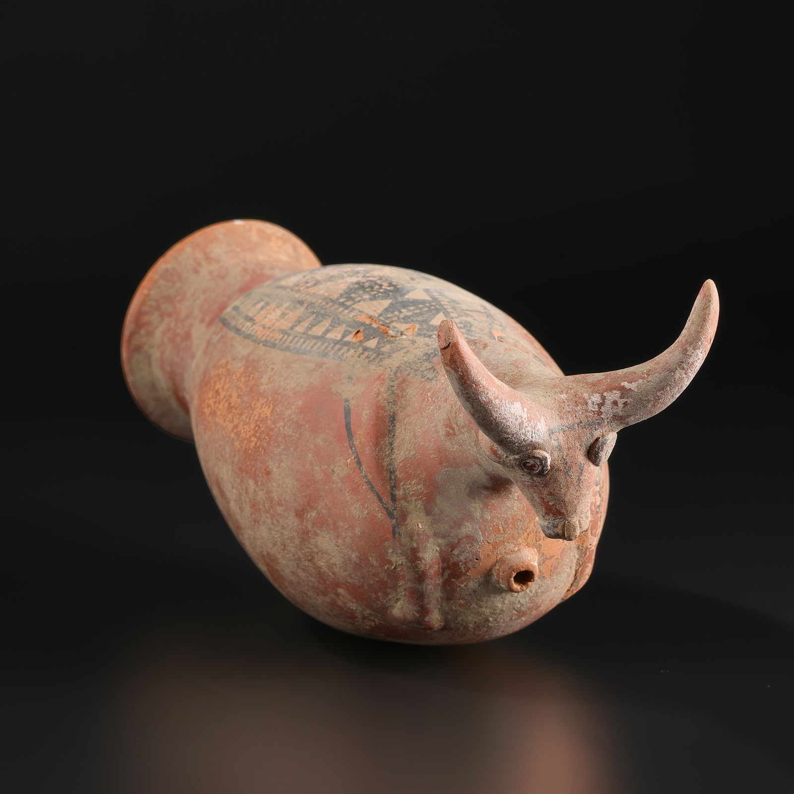 Old Antiquity Ancient Greek Kushan Art Pottery Terracotta Painted Liquid Vessel (1 of 5)