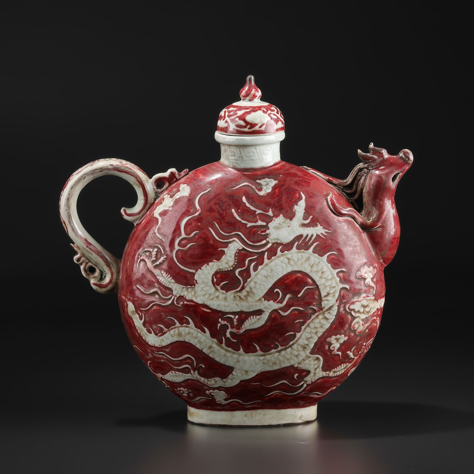 Old Chinese Yuan Dynasty Carving Dragon Patterns Teapot (1 of 6)