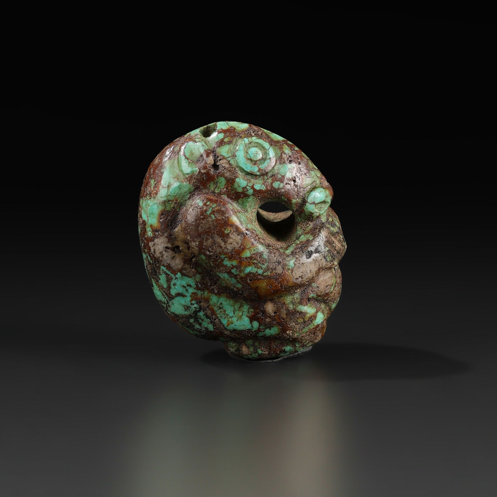 Old Chinese Turquoise Carved Animal Figure Amulet Pendant (1 of 4)