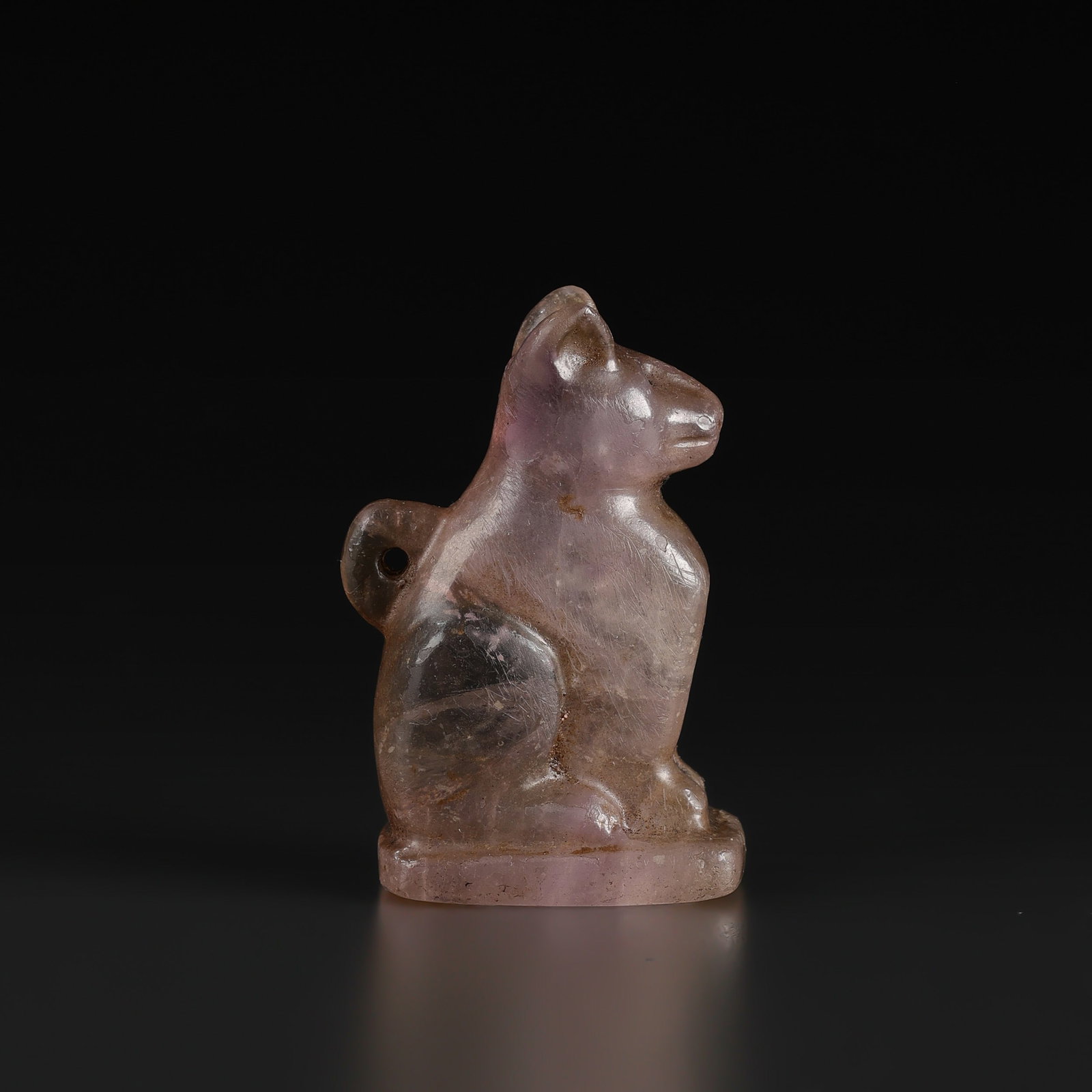 Old Antique Egyptian Amethyst Bastet Cat Figure Statue Amulet Pendant Bead: Old Antique Egyptian Amethyst Bastet Cat Figure Statue Amulet Pendant Bead Size Detail: 2.5 x 4.2cm Weight: 24gram